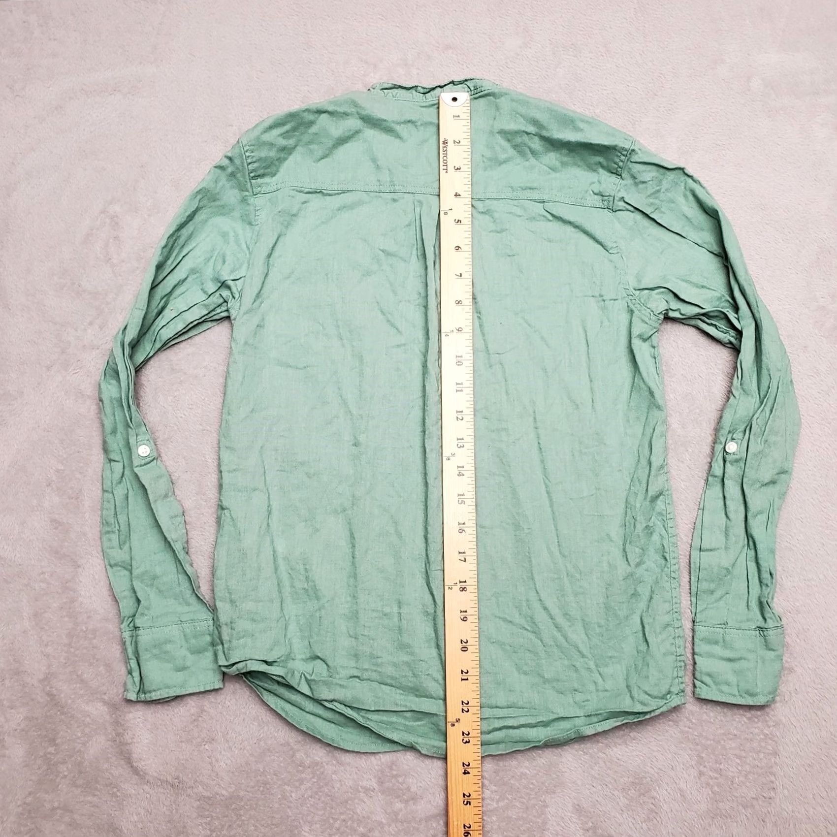 H&M H&M Linen Blend Shirt Womens 16 Green Long Sleeve Button-Up Casual Comfort Top Shirt Womens Size 16 Green Button-Up Casual H&M Size XXL / US 16-18 / IT 52-54 - 5 Thumbnail