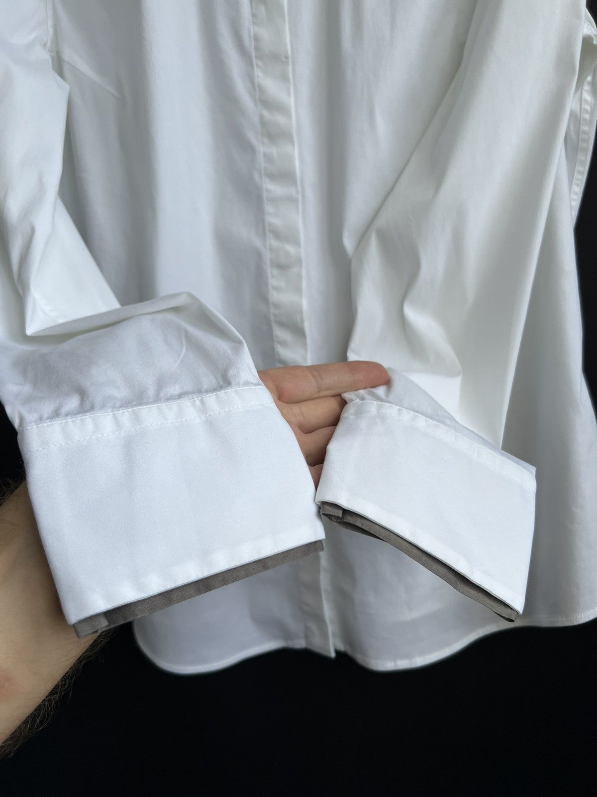 Brunello Cucinelli Brunello Cucinelli Shirt Cotton Blend White Solid Size XL Size XL / US 12-14 / IT 48-50 - 2 Thumbnail