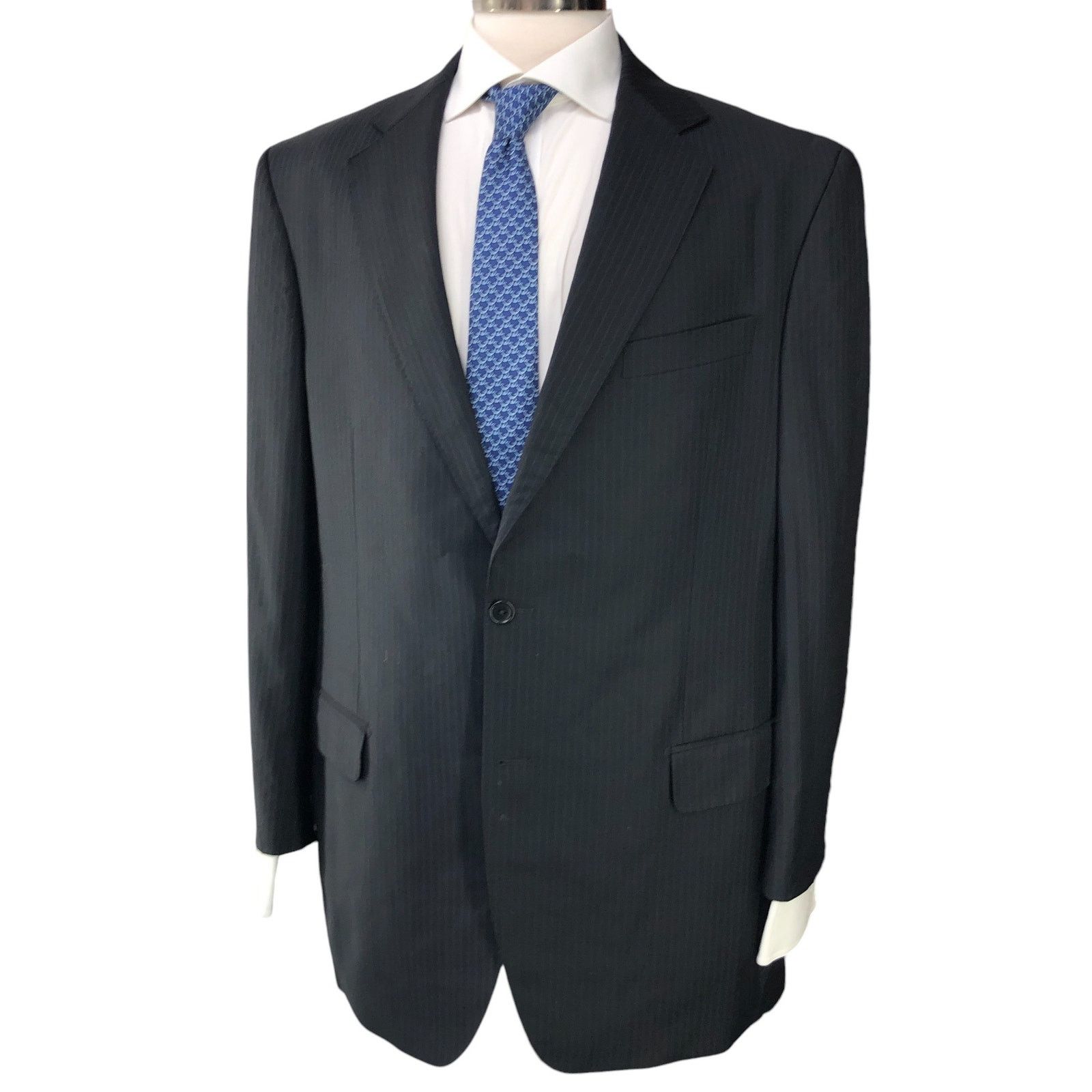 Lubiam Lubiam LBM 1911 Size 44L Suit Drop 5 Pinstripe *TINY FLAW Size 44L - 2 Thumbnail