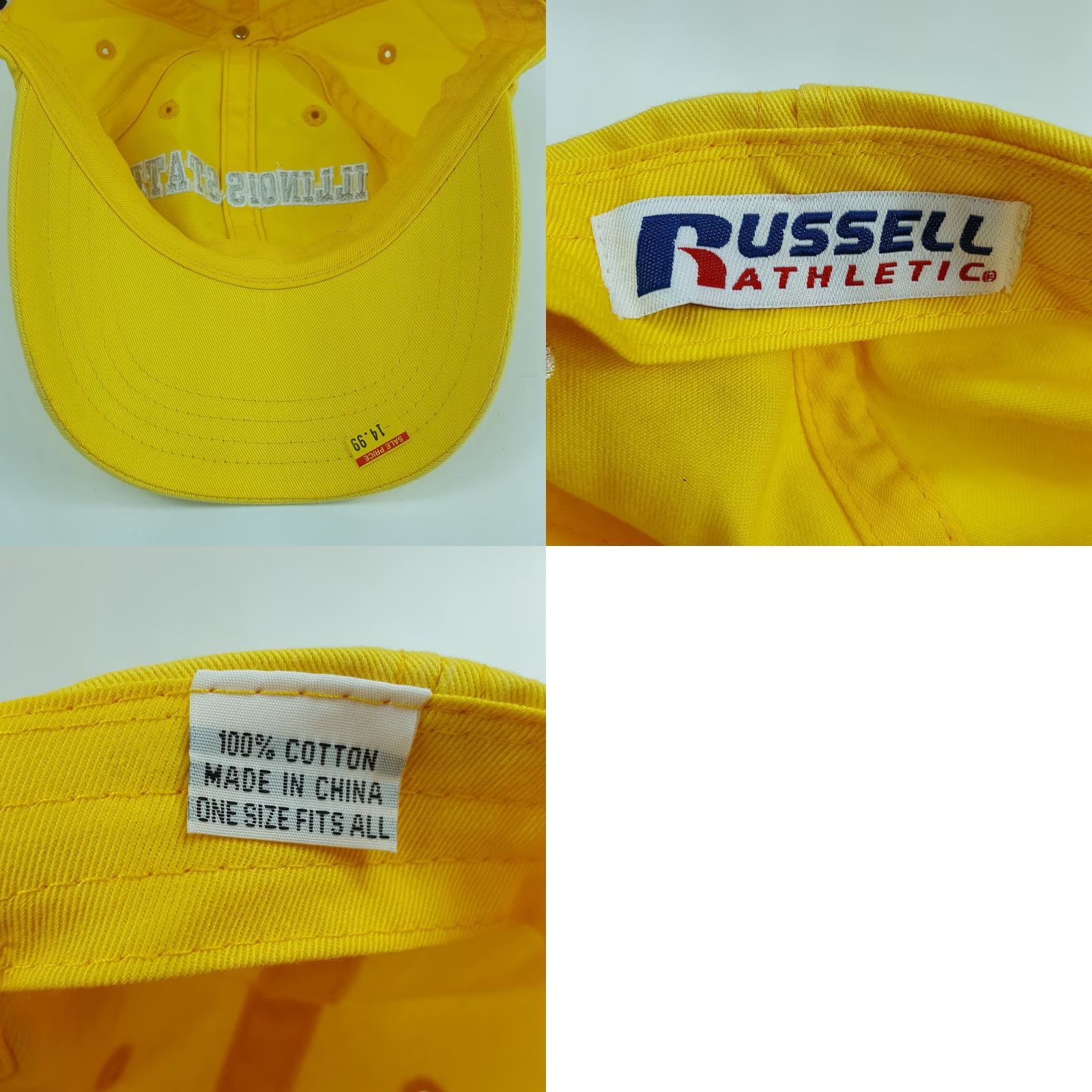 Russell Athletic VINTAGE Illinois State College Adjustable Sports Hat Baseball Cap Y2K Yellow Russell Athletic Men Adjustable Hat Size ONE SIZE - 8 Thumbnail