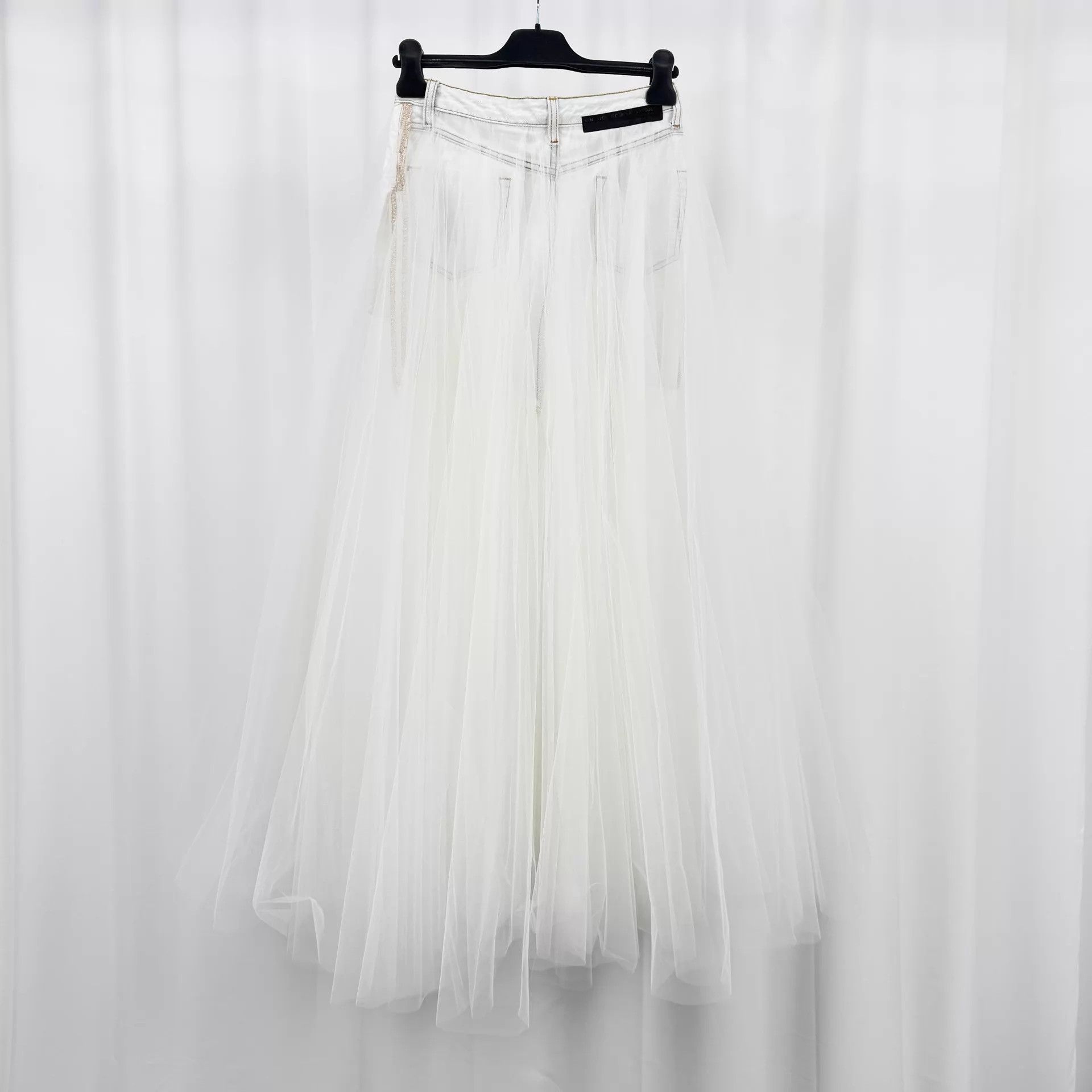 Unravel Project Unravel Project White Denim Tulle Dress W25 99 new Size 25" / US 0 / IT 36 - 2 Thumbnail
