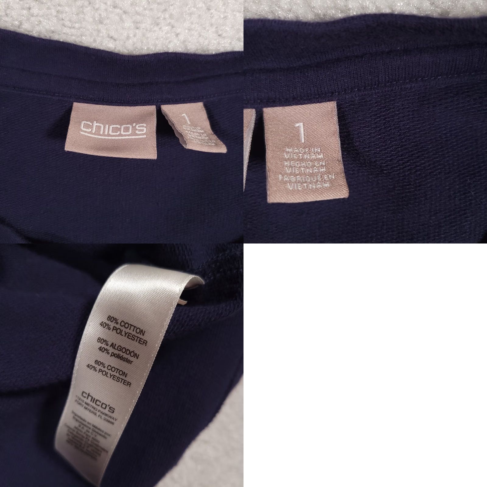 Vintage Chico's Shirt Women’s 1 US Medium Navy Blue 3/4 Sleeve Heavy Knit Casual Pocket Shirt Size M / US 6-8 / IT 42-44 - 9 Thumbnail