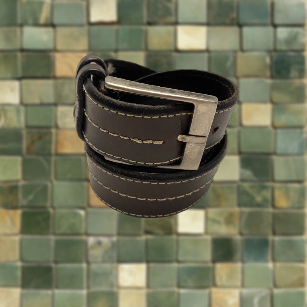 Vintage Brown Leather Belt Size 40 for Men Size 40 - 1 Thumbnail