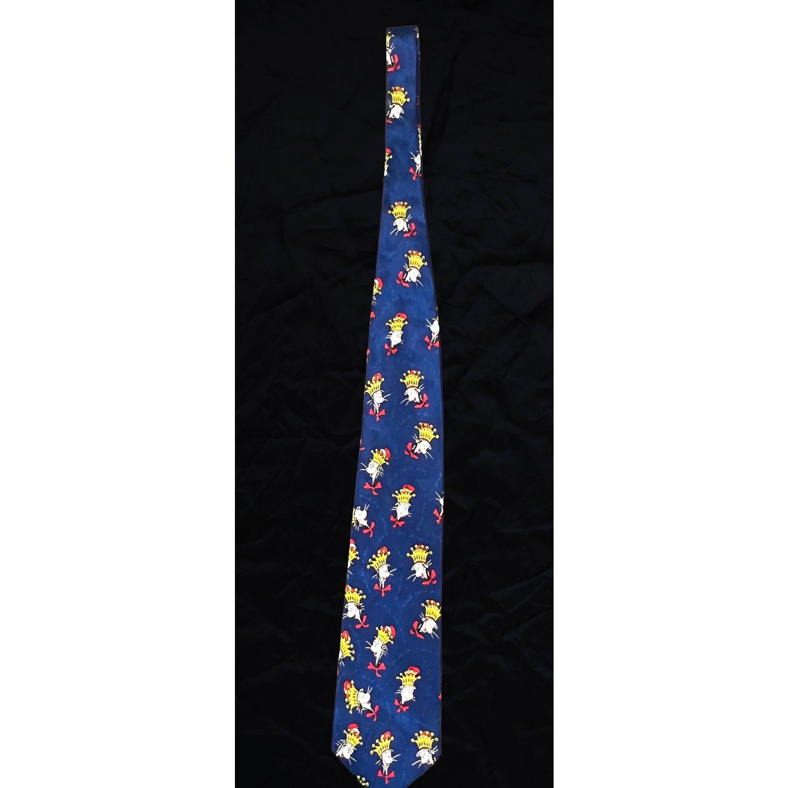 Vintage Dr Seuss Cat in the Hat Dark Blue Tie - 1994 Size ONE SIZE - 6 Thumbnail