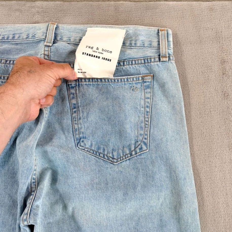 Rag & Bone rag & bone Fit 2 Slim Jeans Button Fly 5-Pocket Denim Bleach Blue 36x33 USA Made NWT Men IUSA USA Size US 36 / EU 52 - 7 Thumbnail