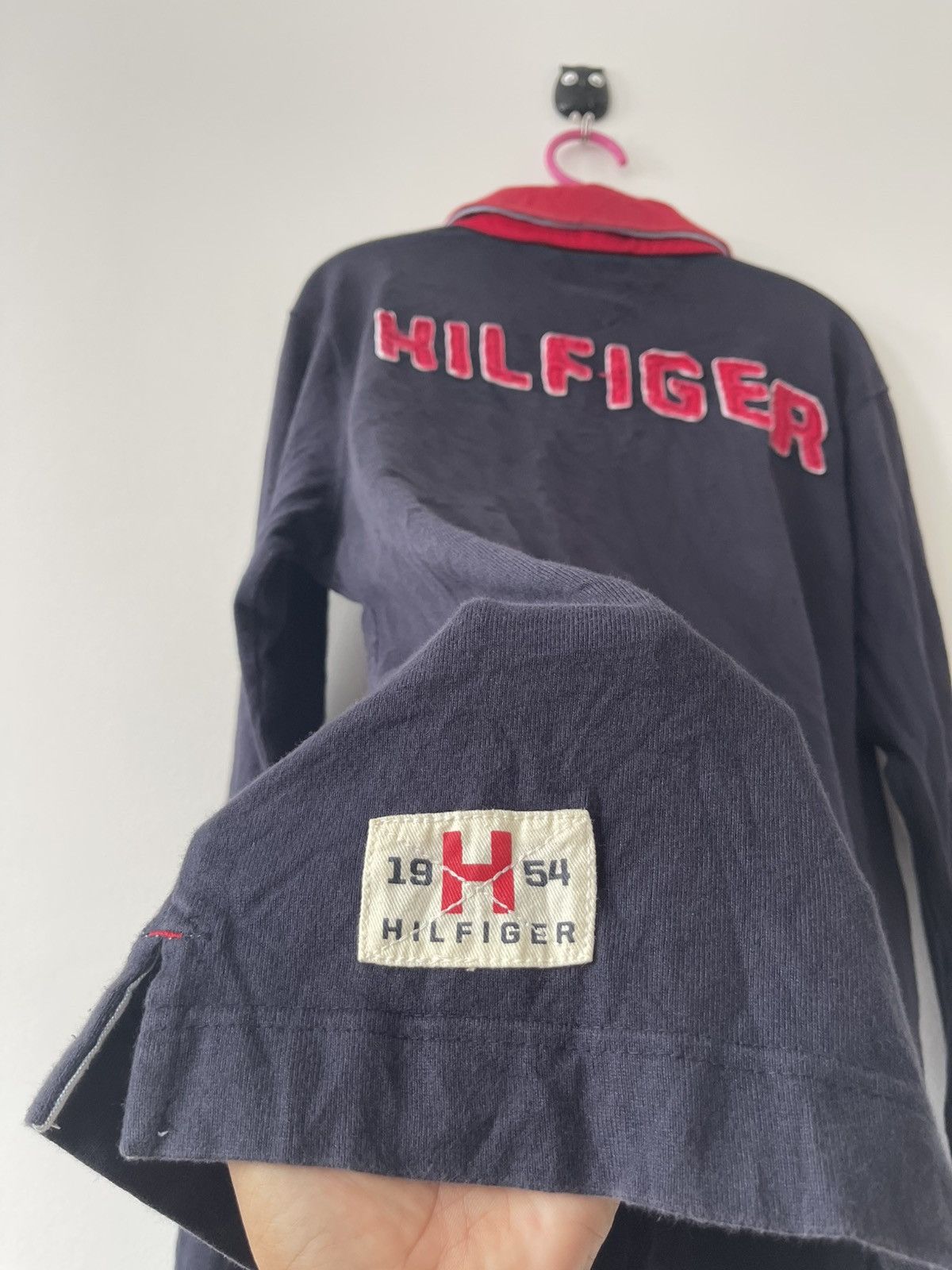 Tommy Hilfiger Rare Vintage TOMMY HILFIGER TH54 Spell Out Double Colar Polo Size US M / EU 48-50 / 2 - 2 Thumbnail