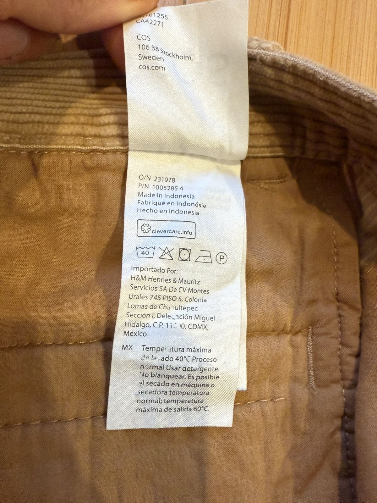 Cos Light Brown/ Tan Corduroy COS pants size 32 Size US 32 / EU 48 - 4 Thumbnail