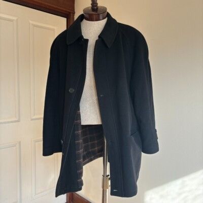 Other Valente Wool Cashmere Overcoat Topcoat Black Plaid Lined Mad Size US XL / EU 56 / 4 - 1 Thumbnail