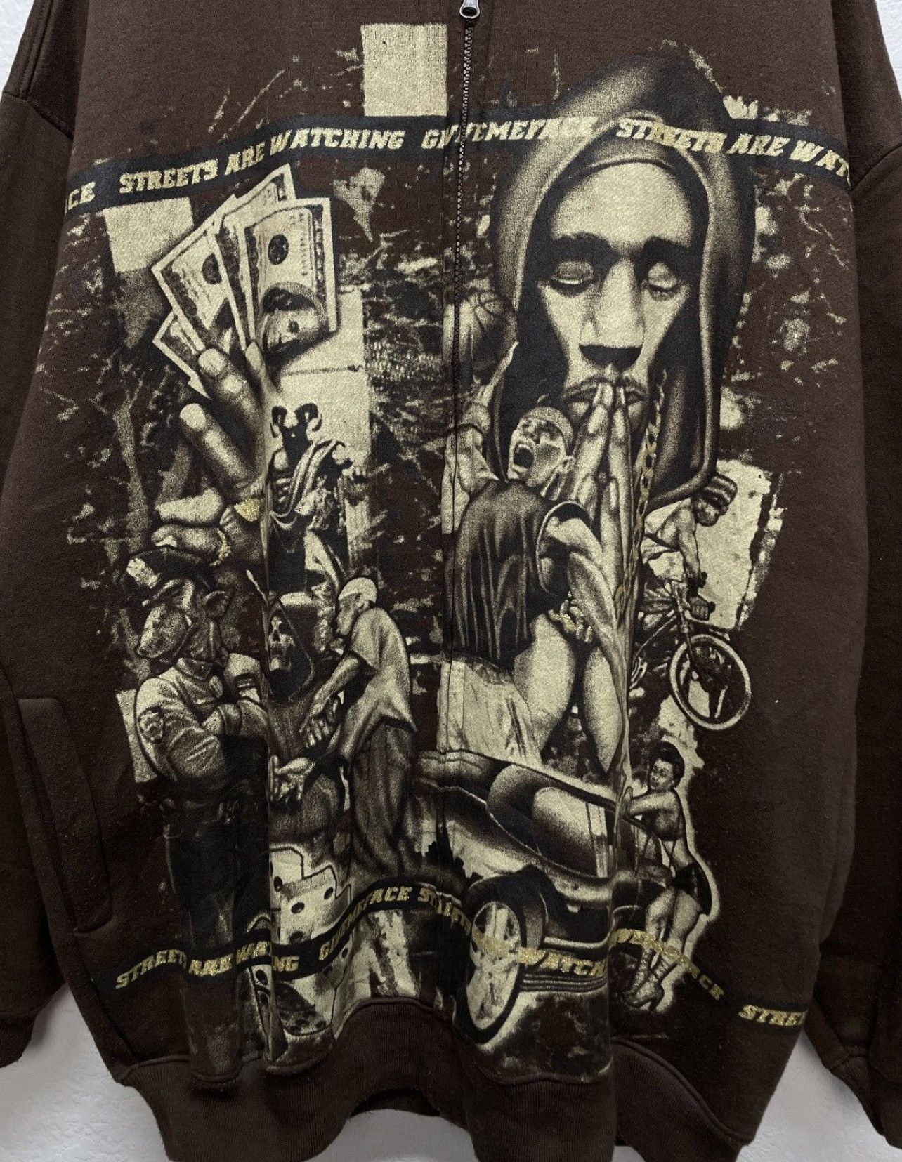 50 Cent Vintage Y2K Kanye West Style Boxy Fit Over Print Hoodie Size US XXL / EU 58 / 5 - 4 Thumbnail