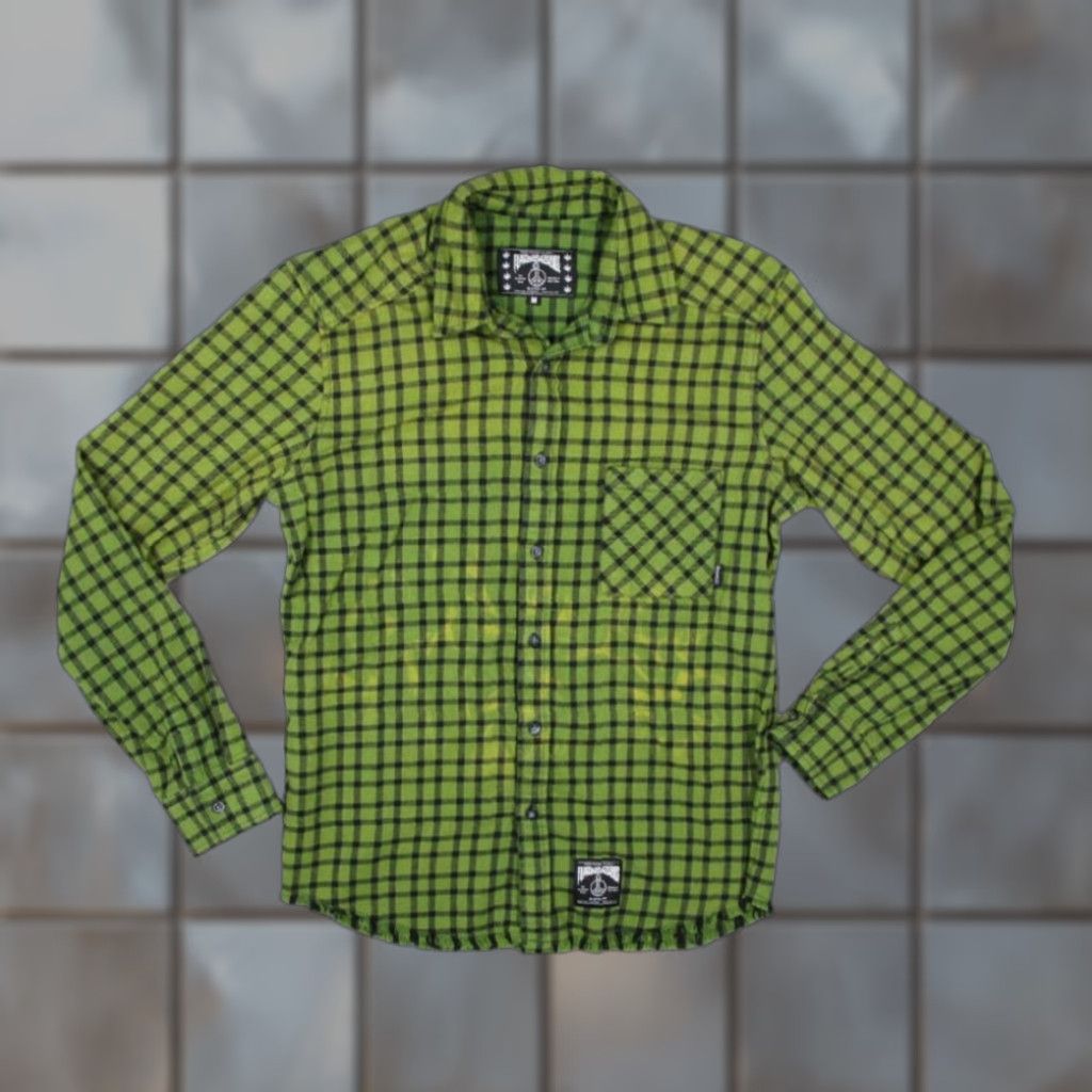 Vintage Flatbush Zombies Shirt Mens Medium Green Check Flannel Button Up Long Sleeve Size US M / EU 48-50 / 2 - 1 Thumbnail