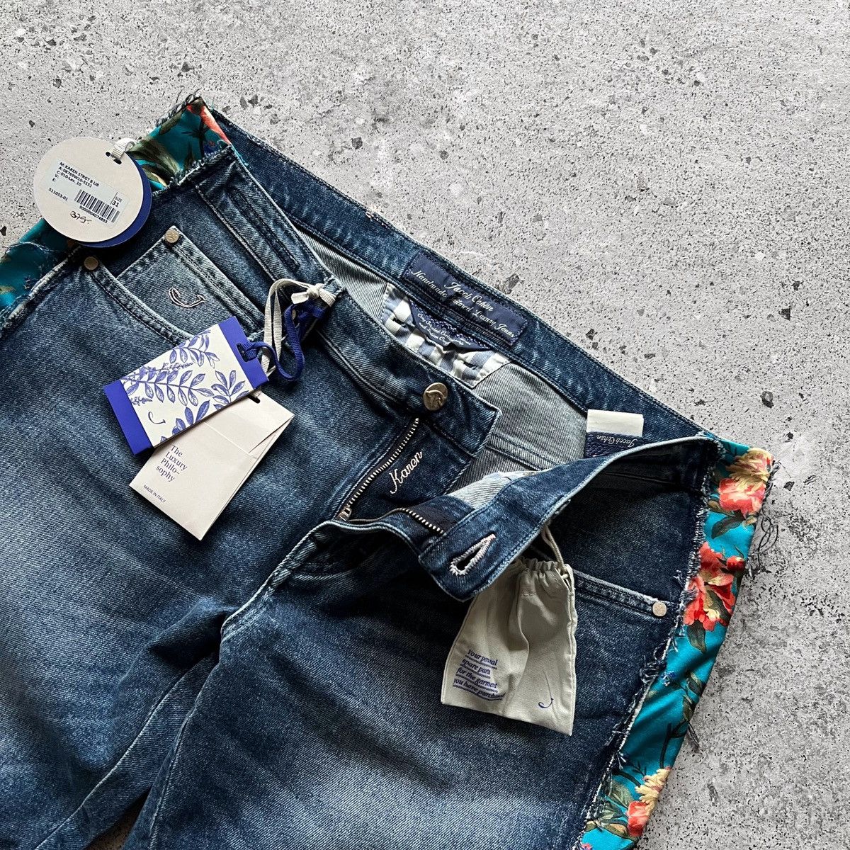 Jacob Cohen Jacob Cohen NWT Womens Blue Premium Karen Floral Jeans Size 34" / US 12 / IT 48 - 5 Thumbnail
