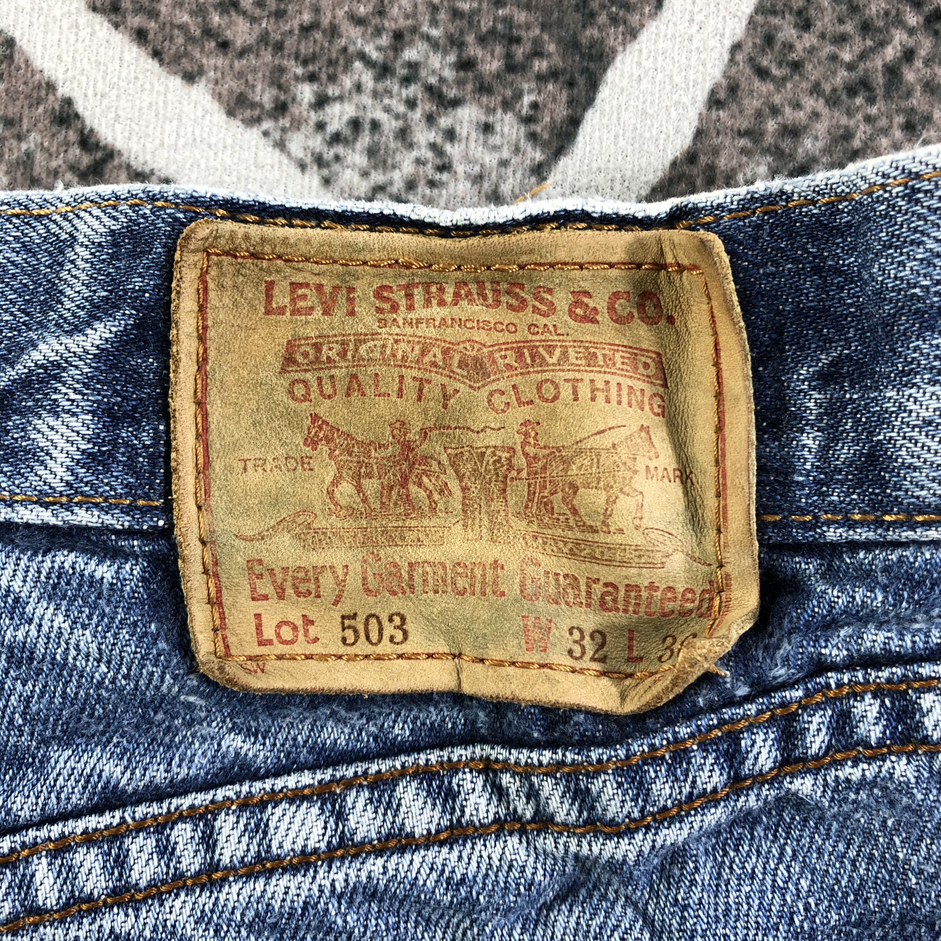 Levi's Vintage Levis 503 Jeans Faded Blue Denim KJ2094 Size US 31 - 5 Thumbnail