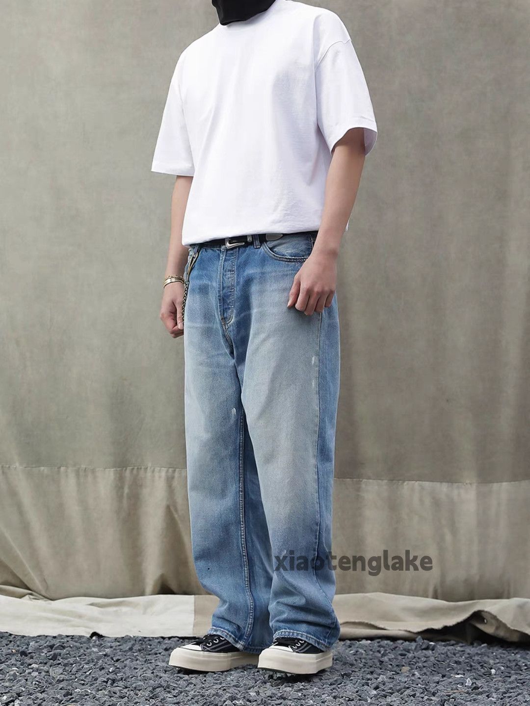 Jean Unisex washed retro y2k loose hiphop yuppie jeans Size US 36 / EU 52 - 5 Thumbnail