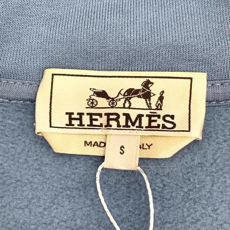 Hermes Hermes 22 Model Blue Cotton Hooded Drawstring Zip Long Sle Size S / US 4 / IT 40 - 5 Thumbnail