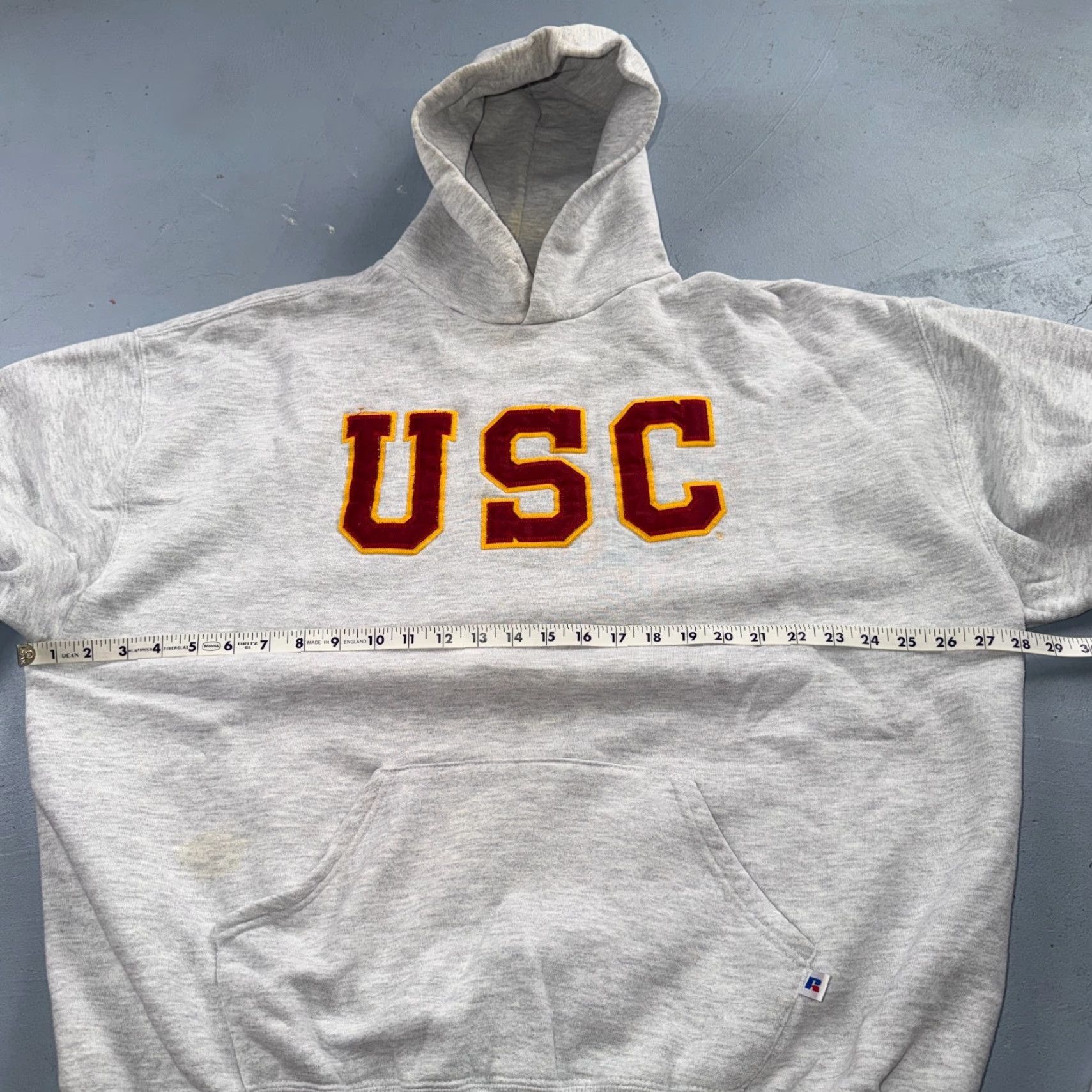 Russell Athletic VTG Russell Athletic USC Hoodie Sweatshirt 2XL Gray Cotton Fleece Crew Neck Long Sleeve Graphic Print Men College Trojans USA 80s 90s Vintage Size US XXL / EU 58 / 5 - 6 Thumbnail