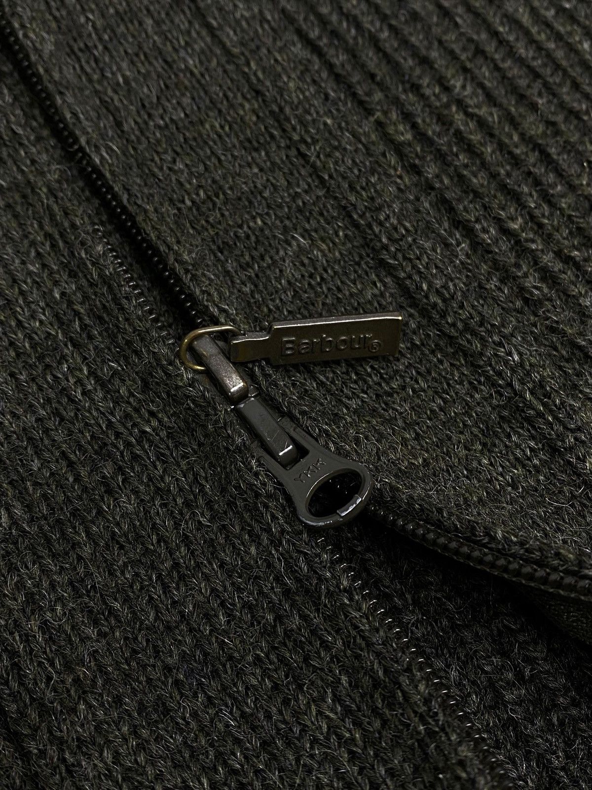 Barbour 🔥 BARBOUR TYNE CARDIGAN FULL ZIP KNITWEAR OLIVE MILITARY Size US L / EU 52-54 / 3 - 12 Thumbnail