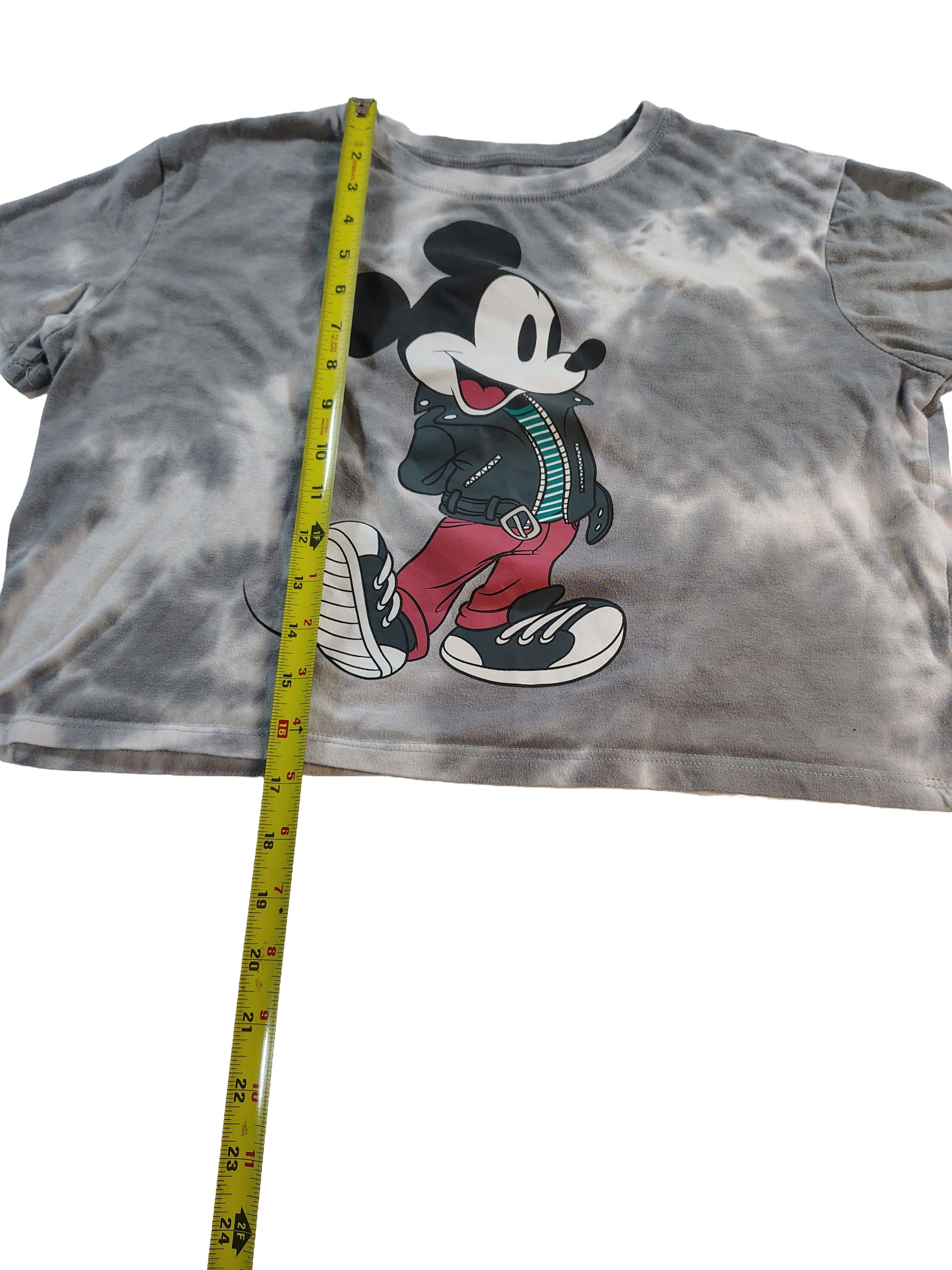 Disney Women's Large Acid-Wash Disney Mickey Mouse Crop Top Size L / US 10 / IT 46 - 3 Thumbnail