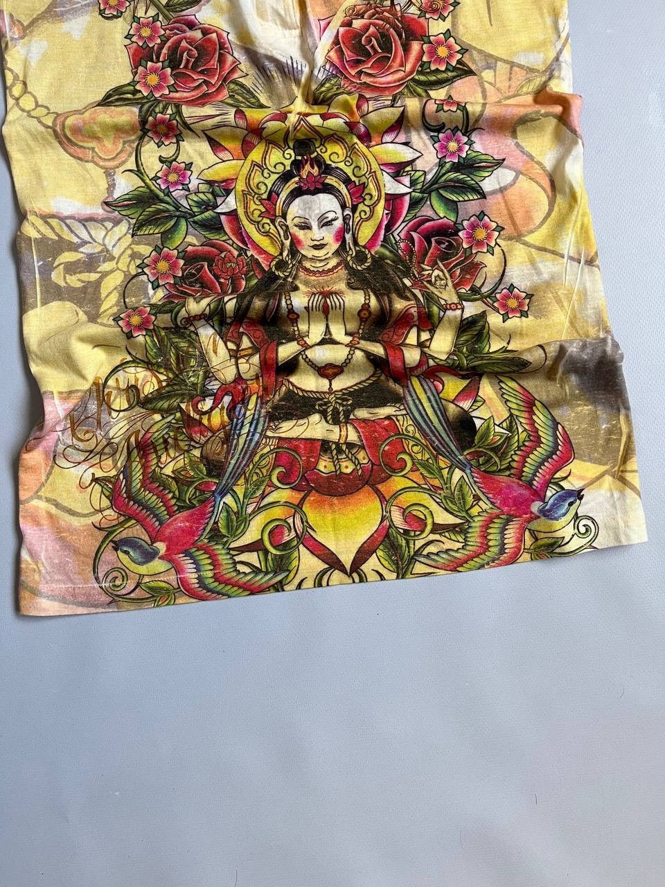 Christian Audigier Christian Audigier Women Buddha Yellow Printed Polo Shirt Size M / US 6-8 / IT 42-44 - 5 Thumbnail