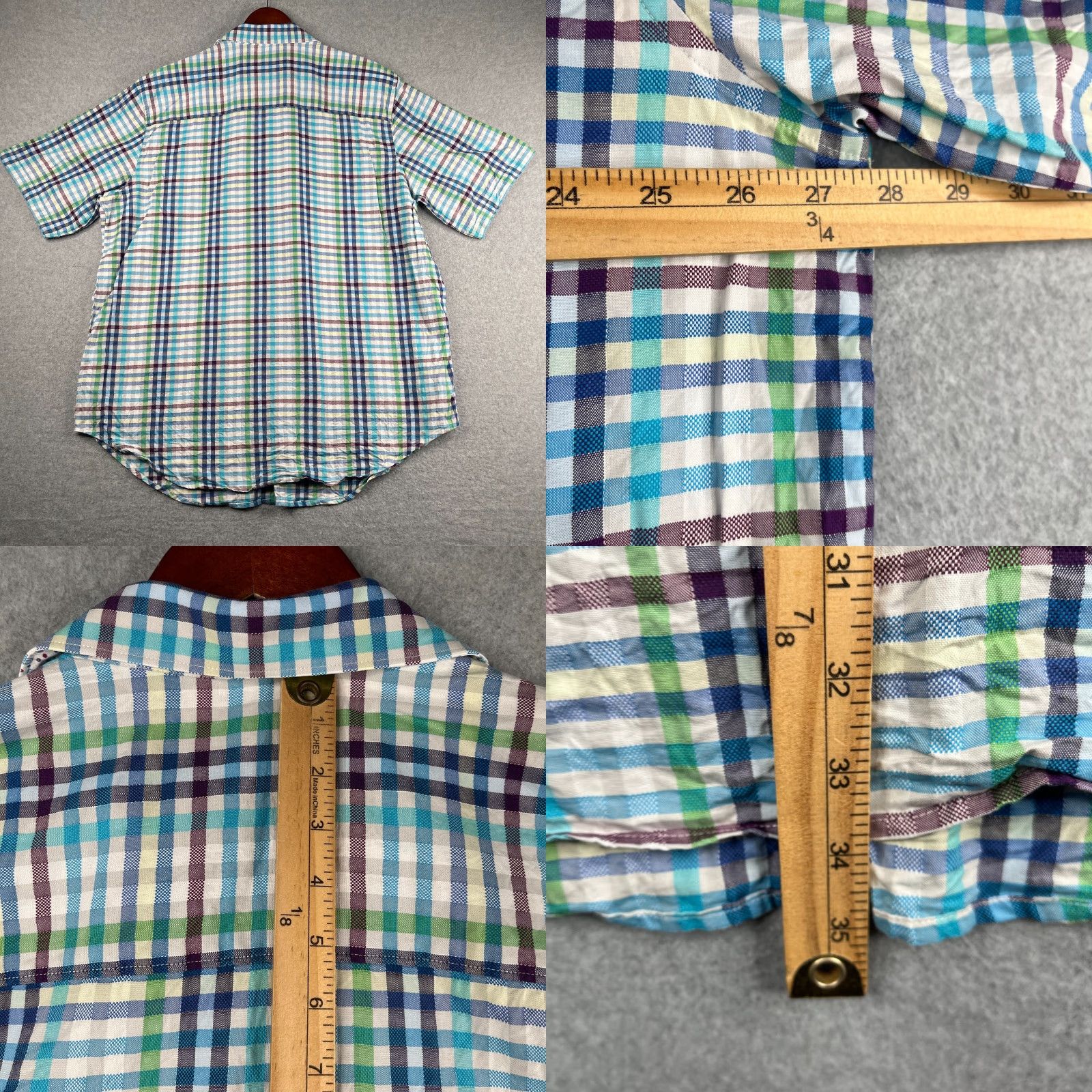 Robert Graham Robert Graham Shirt XLT Colorful Check Casual Button Up Short Sleeve Mens Size US XL / EU 56 / 4 - 8 Thumbnail