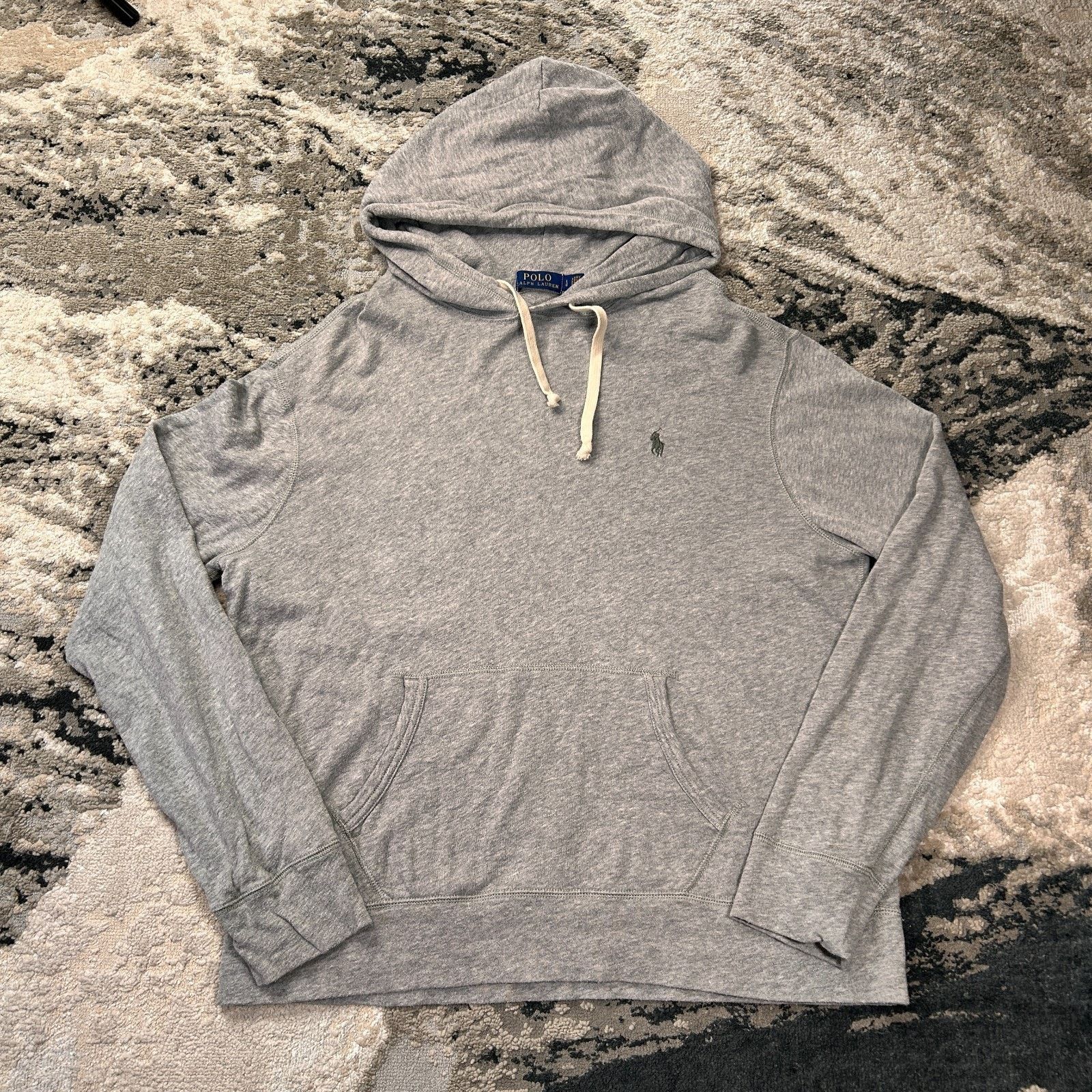 Polo Ralph Lauren Polo Ralph Lauren Hoodie Mens L Heathered Gray Pony VTG Y2K Size US L / EU 52-54 / 3 - 1 Thumbnail