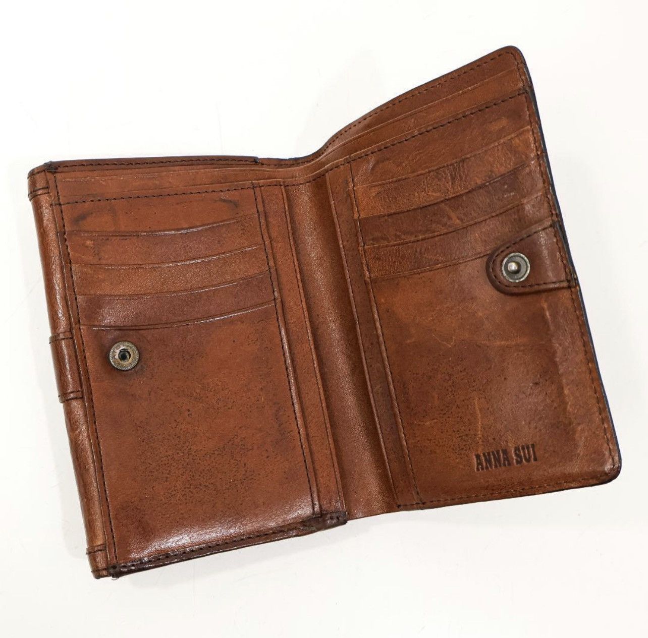 Other ANNA SUI Vintage Distressed Aged Leather Bi-Fold Wallet Size ONE SIZE - 6 Thumbnail
