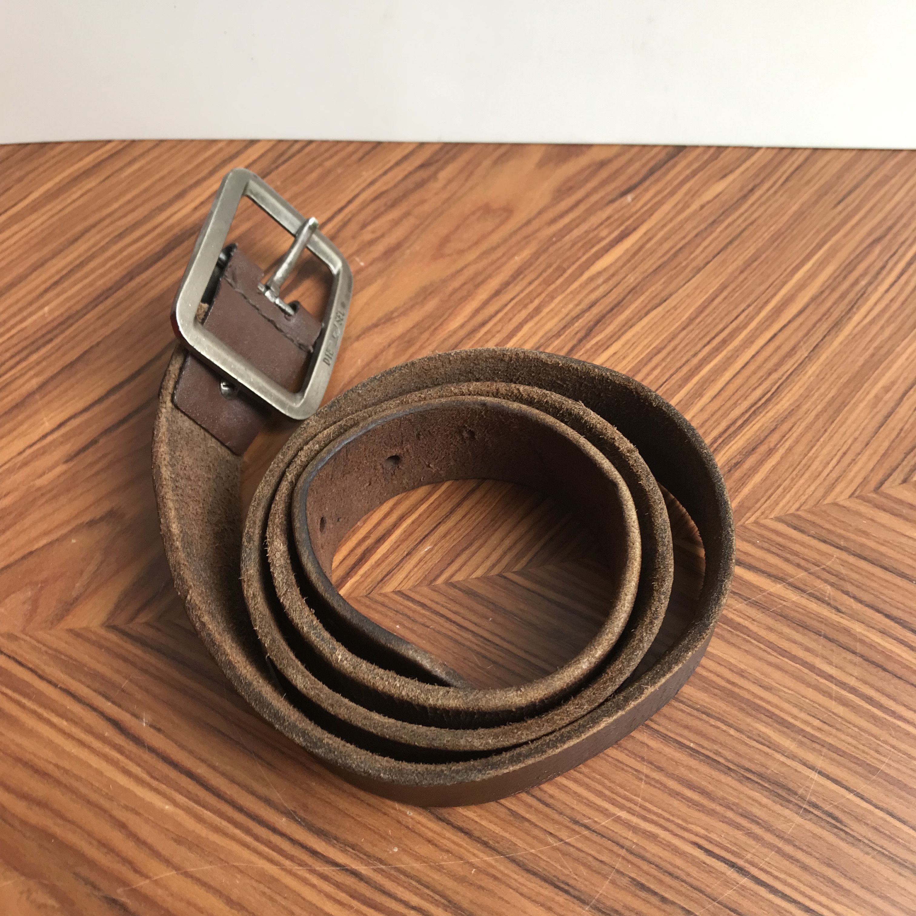 Diesel × Vintage Vintage Diesel Crazy horse brown leather belt Belts Size 32 - 4 Thumbnail