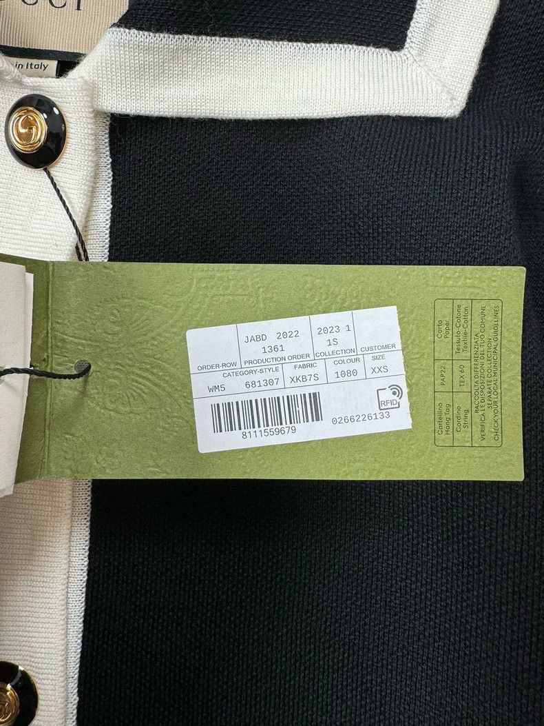 Gucci Gucci Black Logo Button-Down Knit Shirt-2506 Size US XXS / EU 40 - 4 Thumbnail