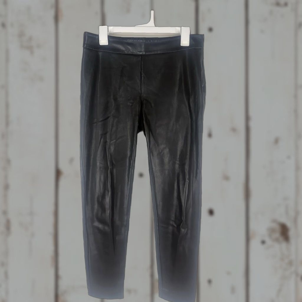 Ann Taylor Ann Taylor Black Faux Leather Skinny Side Zip Pants Womens Size 6 Indonesia Size 28" / US 6 / IT 42 - 1 Thumbnail