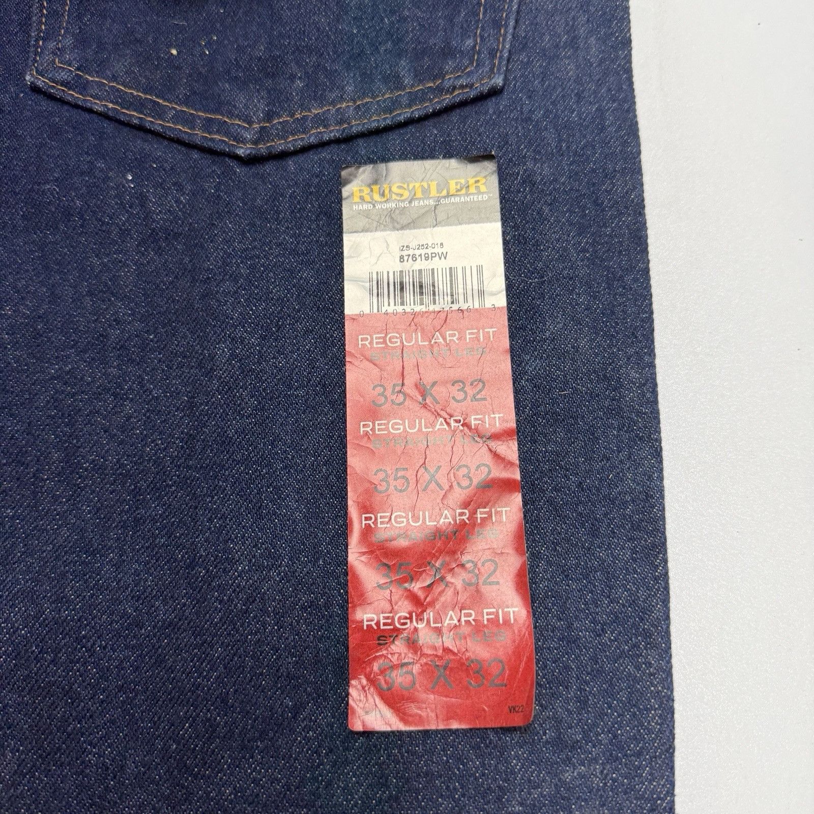 Rustler Rustler Jeans Regular Fit Straight Leg Dark Wash Denim Mens Size US 35 - 9 Thumbnail