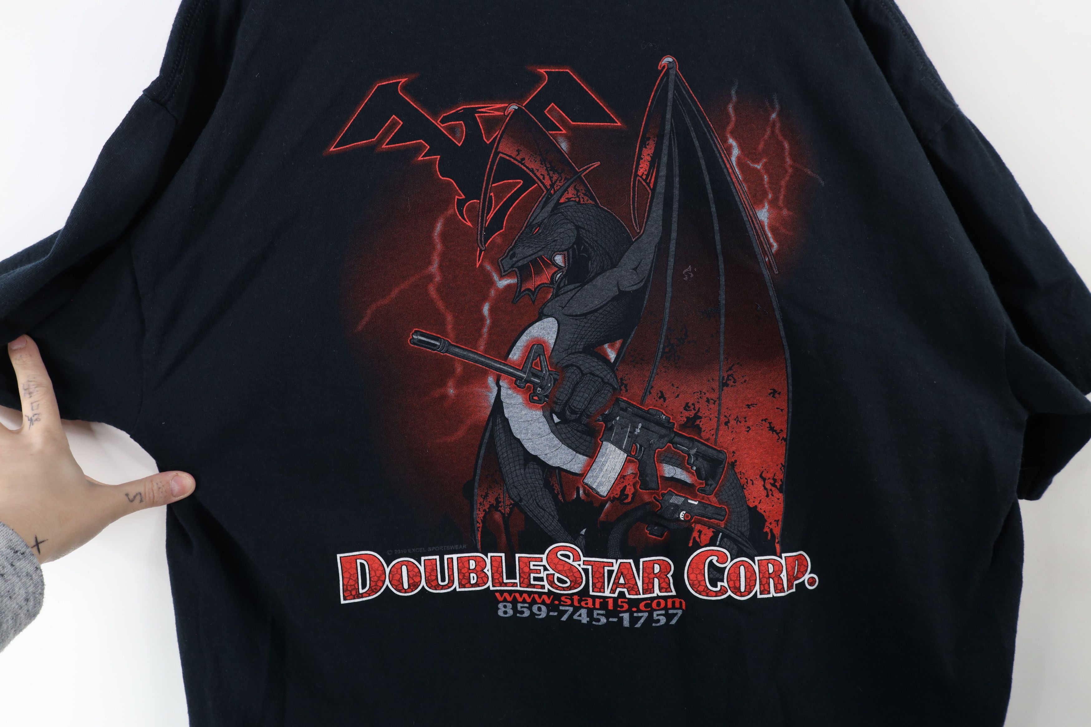 Vintage Vintage Y2K Streetwear Corp AR 15 Dragon T-Shirt Black Size US XL / EU 56 / 4 - 7 Thumbnail