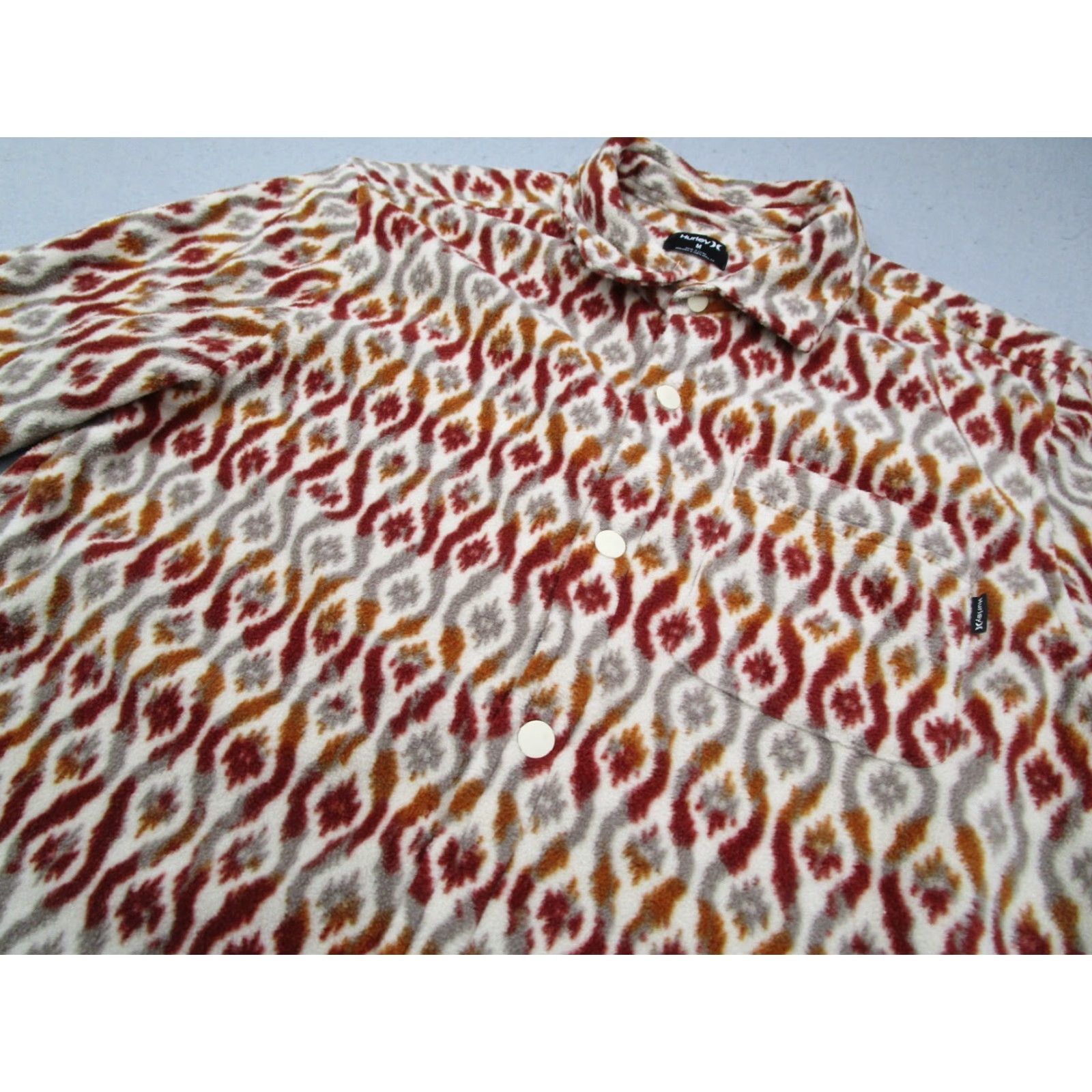 Hurley Hurley Mens Shirt Brown Fleece Snap Front Geometric Aztec Southwest Western Classic Size US M / EU 48-50 / 2 - 2 Thumbnail