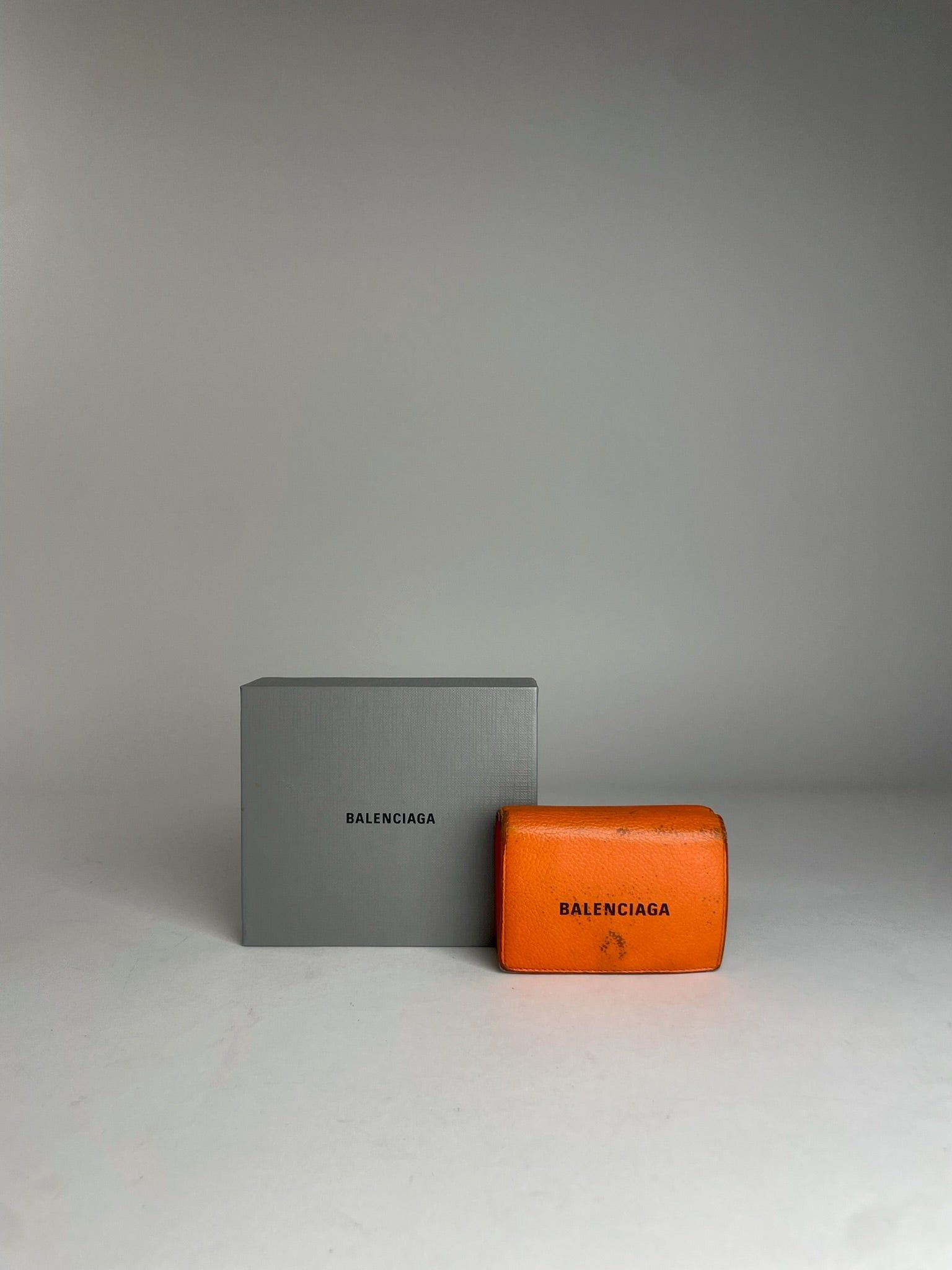 Balenciaga Vintage Leather Card Holder Wallet Orange Black Size ONE SIZE - 1 Thumbnail
