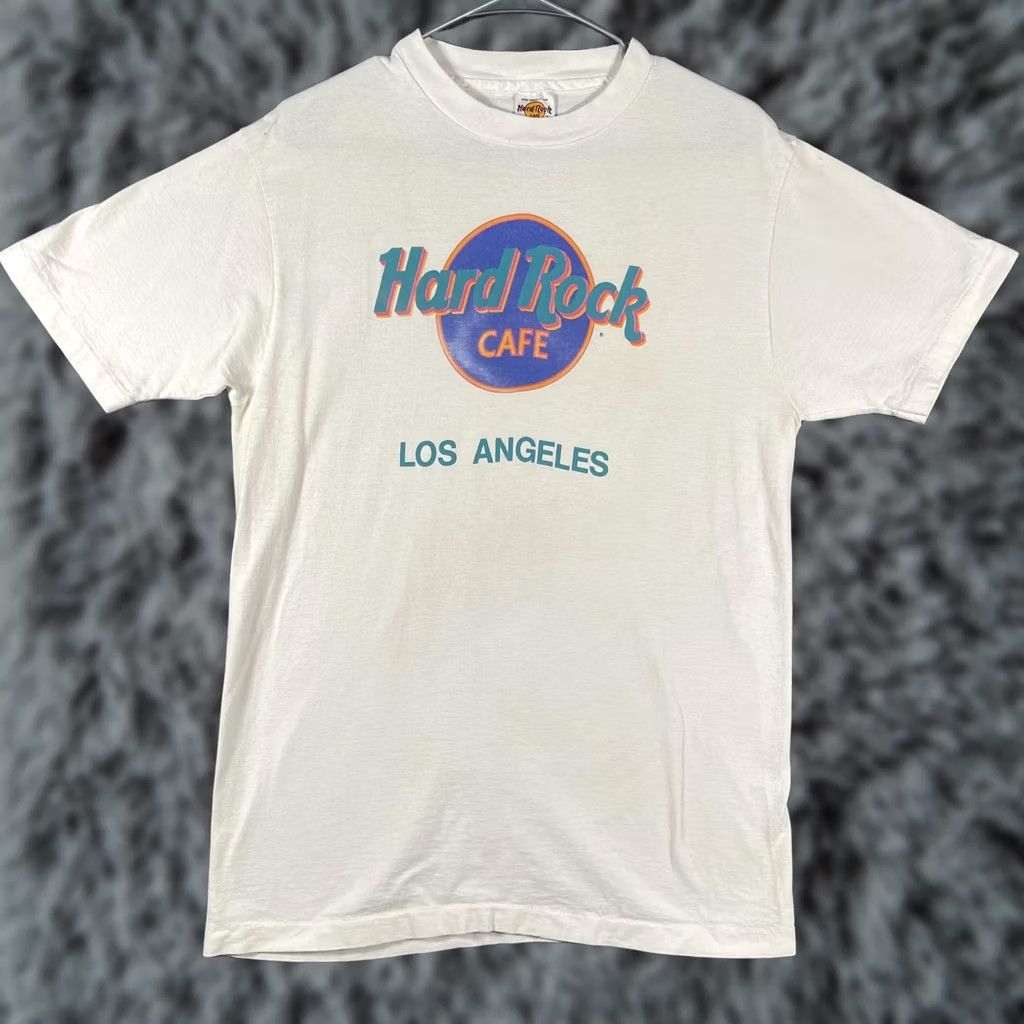 Hard Rock Cafe VINTAGE Hard Rock Cafe Shirt Mens Large White Graphic 90s Los Angeles Crew Neck Cotton T-Shirt Size US L / EU 52-54 / 3 - 1 Thumbnail