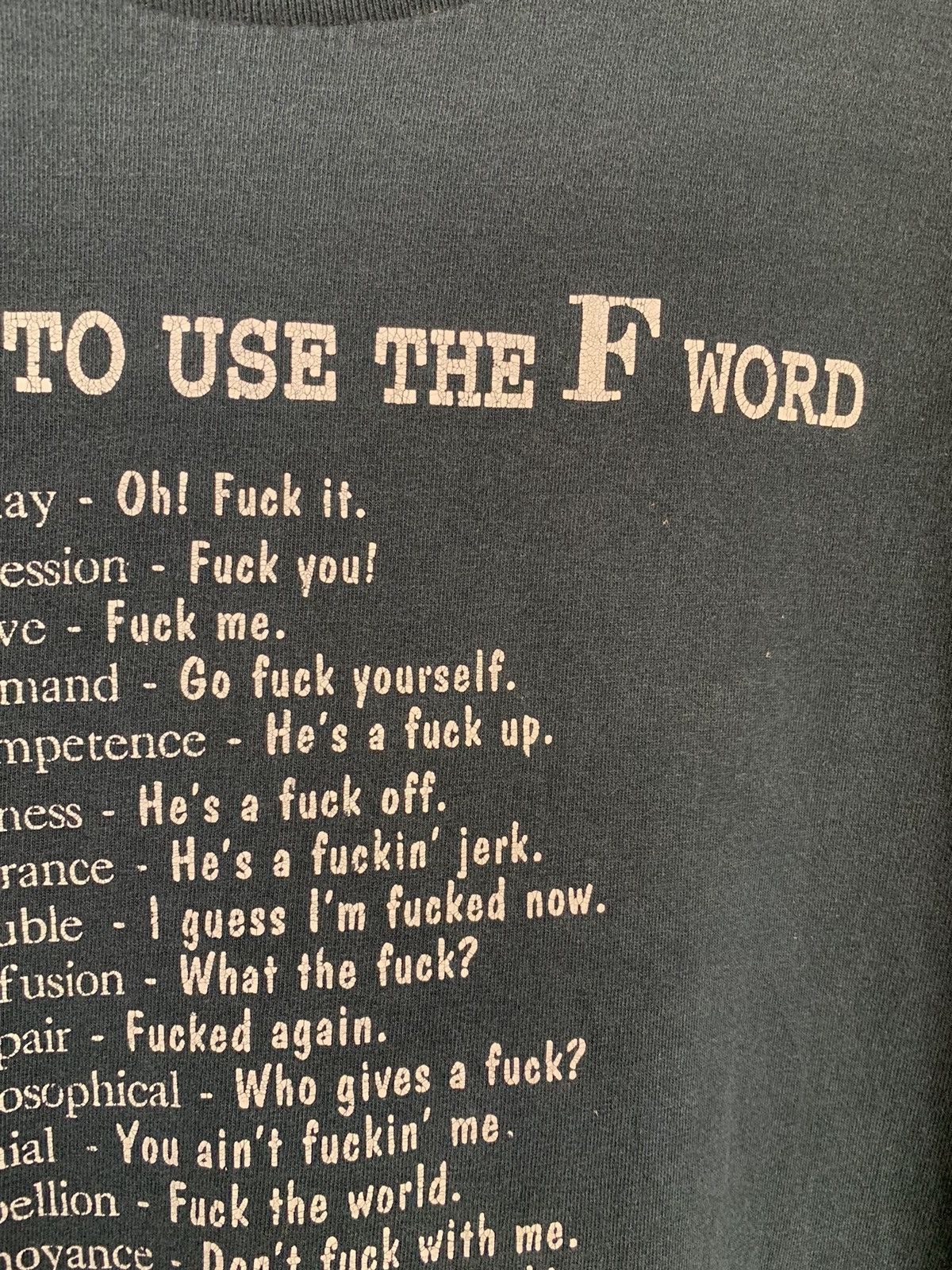 Vintage Vintage How To Use The F Word Humor Distressed T-shirt Size US XL / EU 56 / 4 - 12 Thumbnail