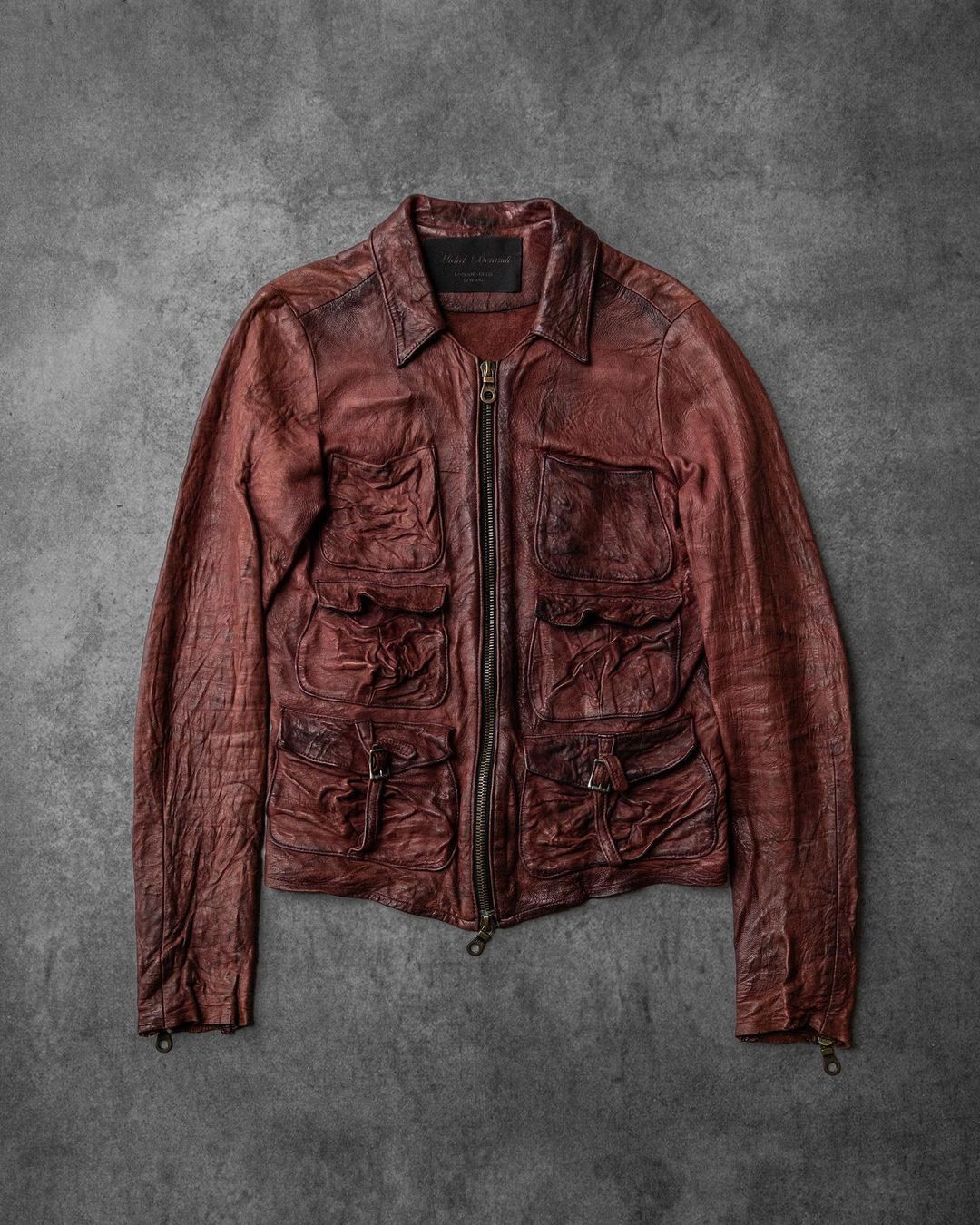 SIZE00s  michel berandi leather  jacket y2k
