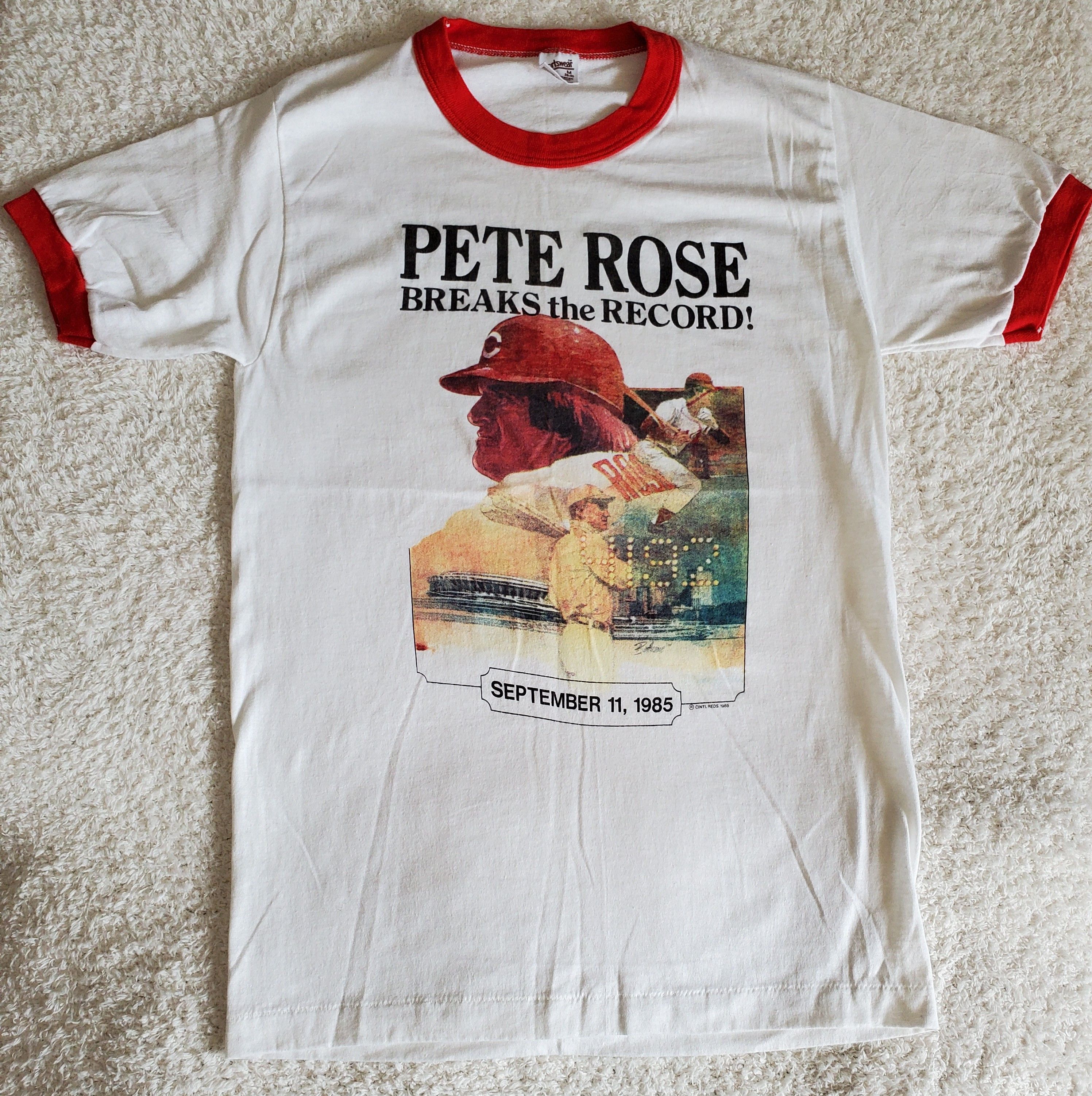 MLB × Vintage Vintage Pete rose most hits 1985 ringer tshirt Size US M / EU 48-50 / 2 - 1 Thumbnail
