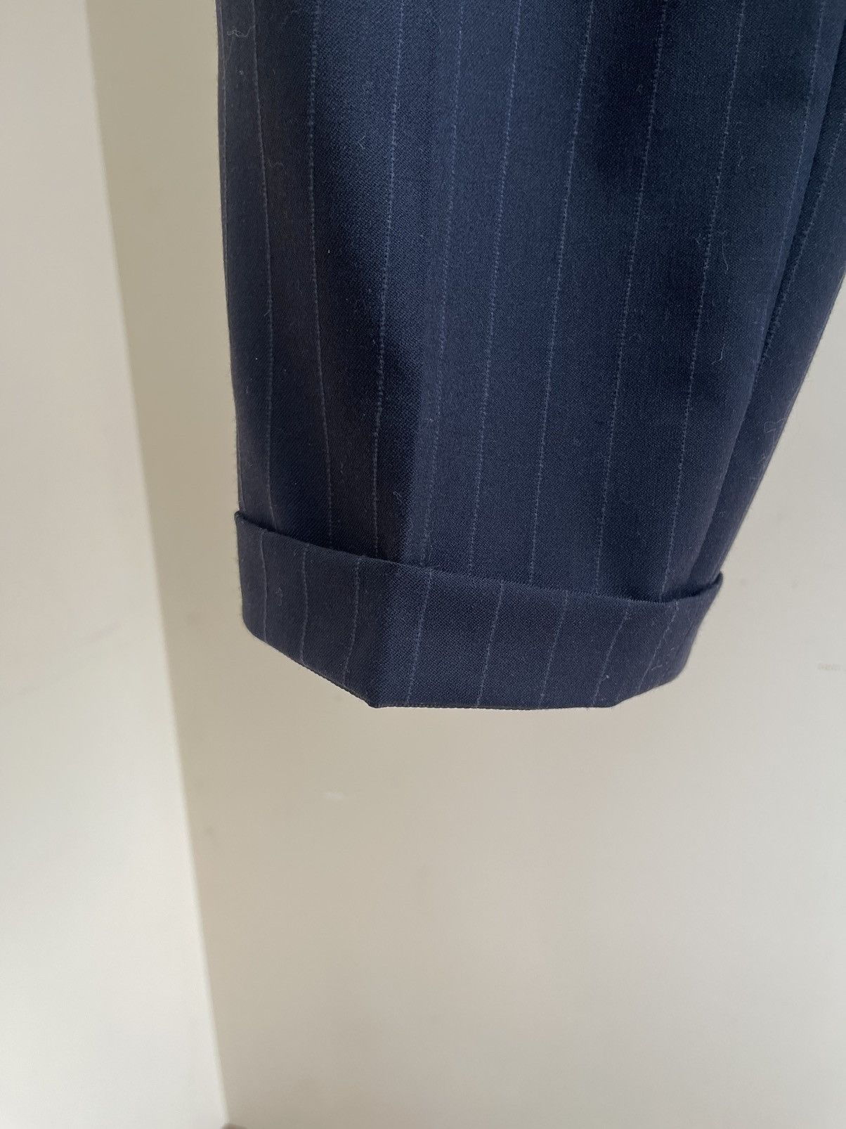 Hugo Boss BOSS Wool Pinstripe Suit 80s Double Breasted Blazer Trousers Size 38R - 13 Thumbnail