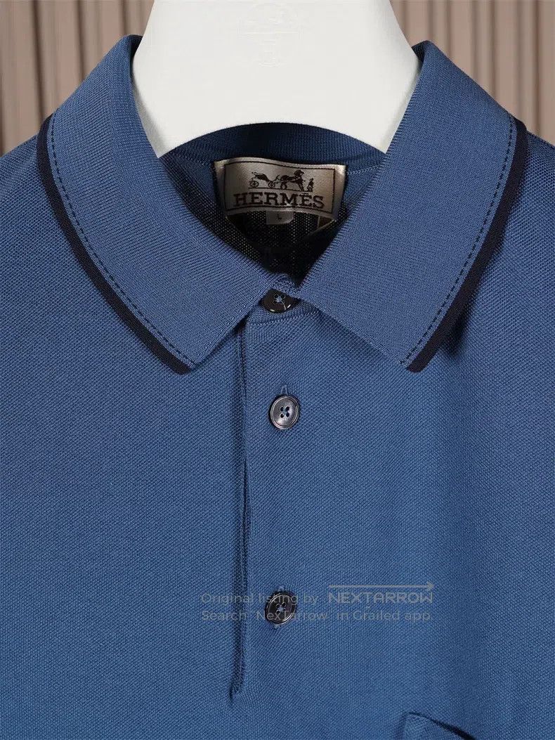Hermes Hermes Klein Blue Short Sleeve Polo Size US L / EU 52-54 / 3 - 2 Thumbnail