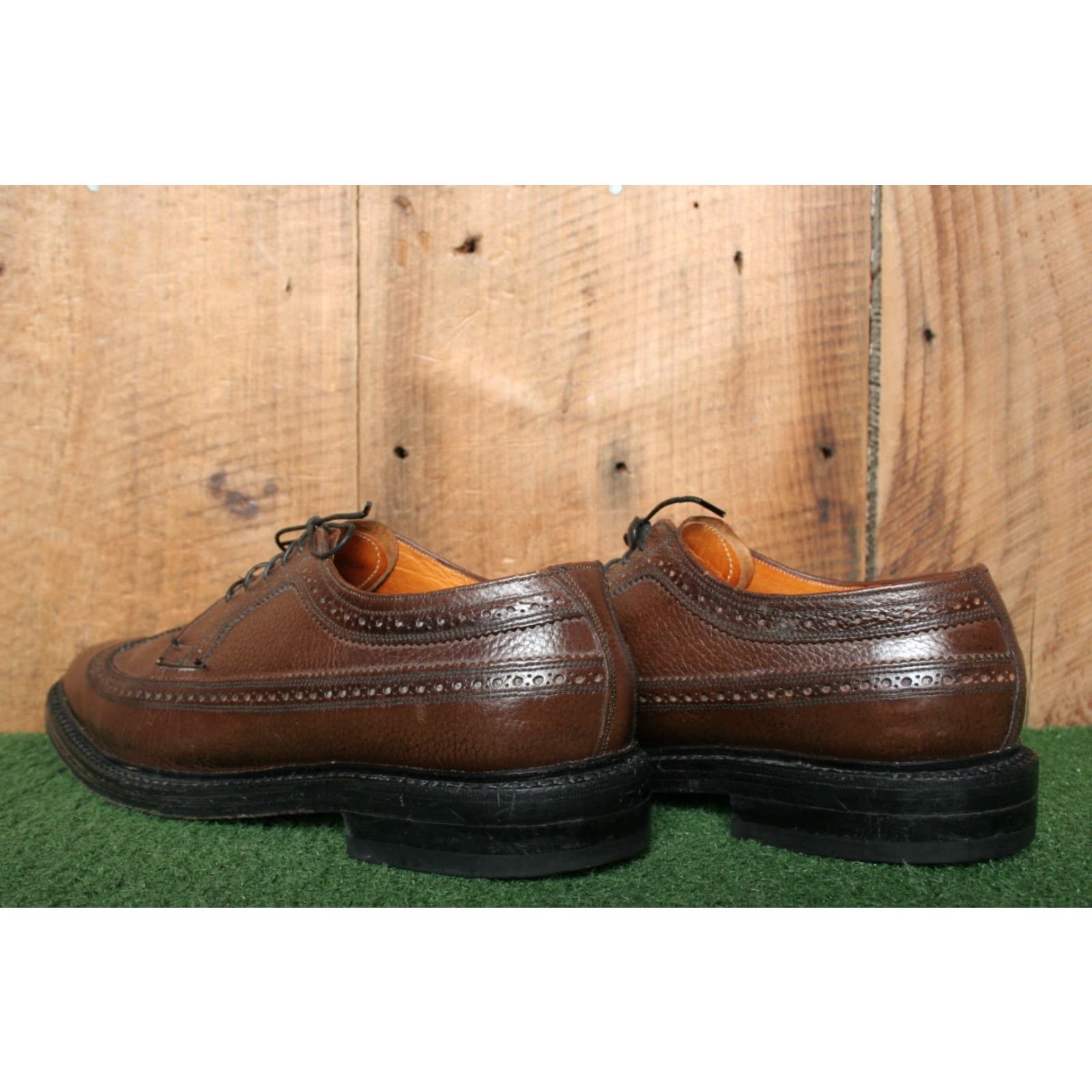 Vintage VINTAGE Haig & Son Brown Leather Longwing Wingtips Mens Dress Shoes Sz. 9C UK Made in England Brogue Leather Upper Fass? Size US 9 / EU 42 - 3 Thumbnail