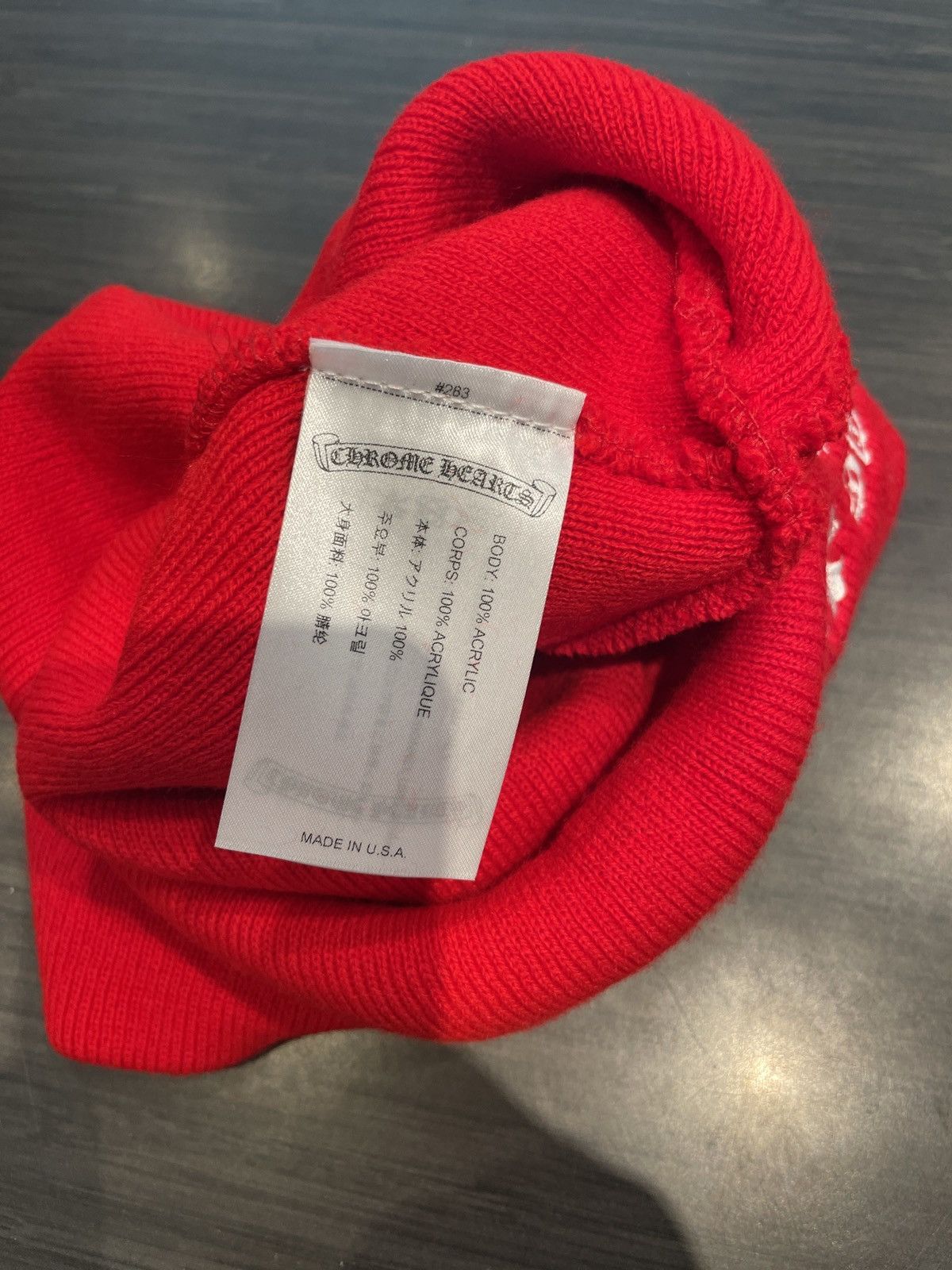 Chrome Hearts Chrome Hearts Beanie Red Size ONE SIZE - 3 Thumbnail
