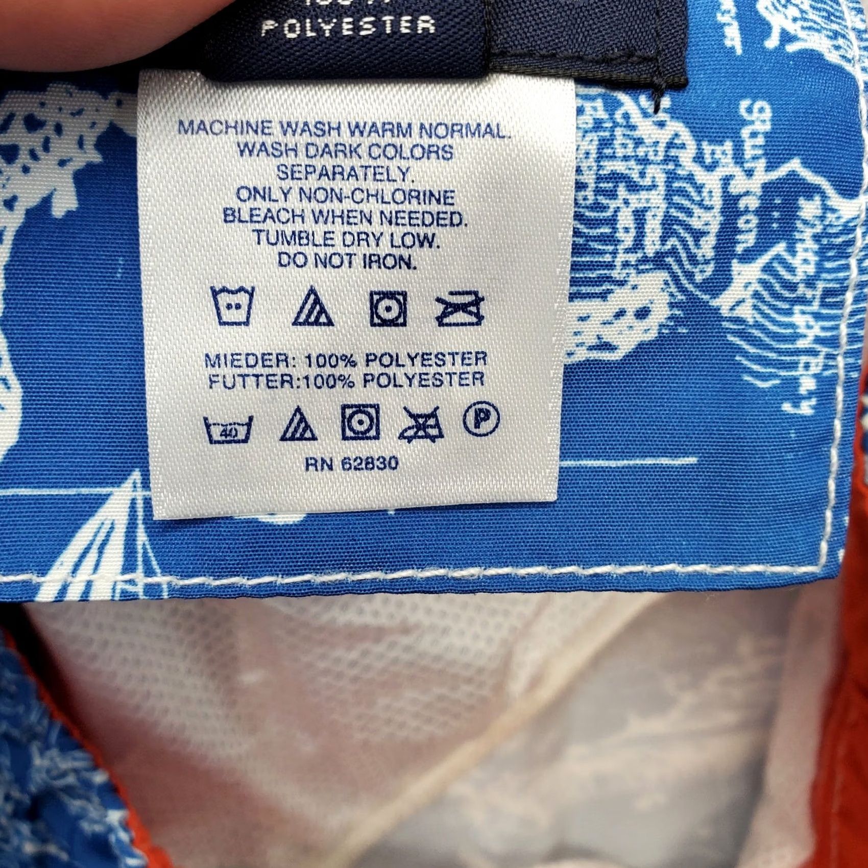 Lands' End Lands' End Mens Swim Trunks Trunks: Mens Size L Multicolor Great Lakes Map Drawstring Waist Swimsuit Bottom Beach Pockets Size US 33 - 7 Thumbnail