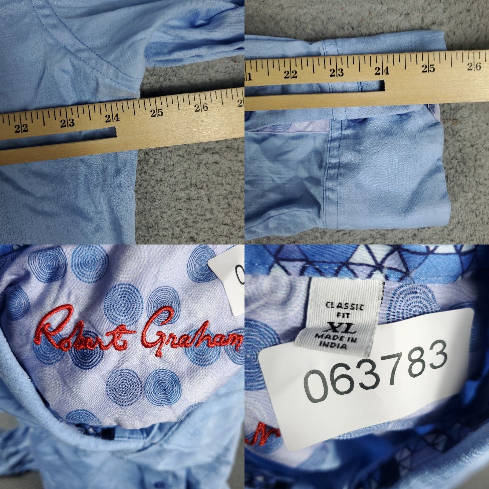 Robert Graham Robert Graham Shirt Mens XL Blue Flip Cuff Button-Up Long Sleeve Plaid Size US XL / EU 56 / 4 - 8 Thumbnail