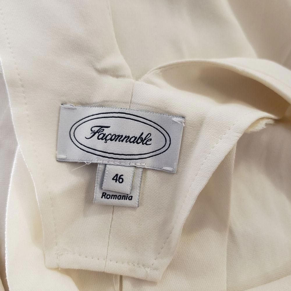 Faconnable CT1123a Faconnable Ladies Beige Blouse 100% Silk Size 46 Size M / US 6-8 / IT 42-44 - 7 Thumbnail