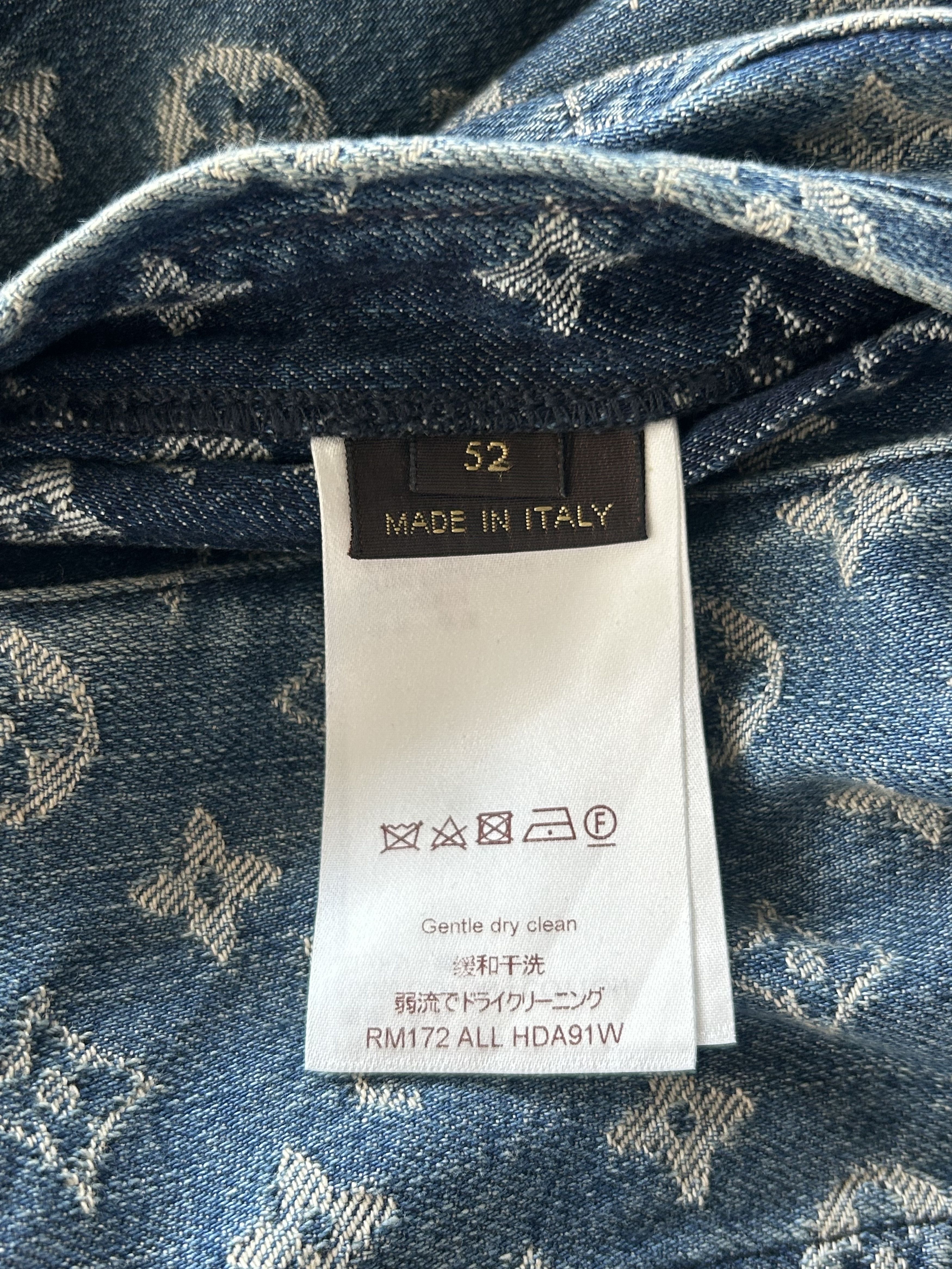 Louis Vuitton Louis Vuitton Supreme Blue & White Monogram Denim Jacket Size US XL / EU 56 / 4 - 4 Thumbnail