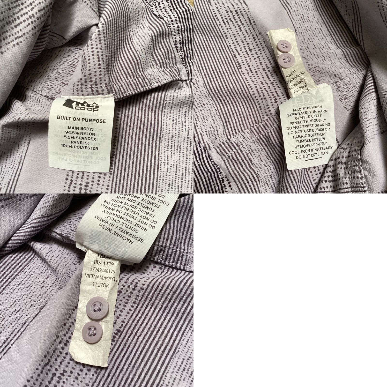 Vintage VINTAGE REI Shirt Women XL Gray Purple Button Down Roll Tab Outdoor Nylon Hiking Vented Size XL / US 12-14 / IT 48-50 - 9 Thumbnail