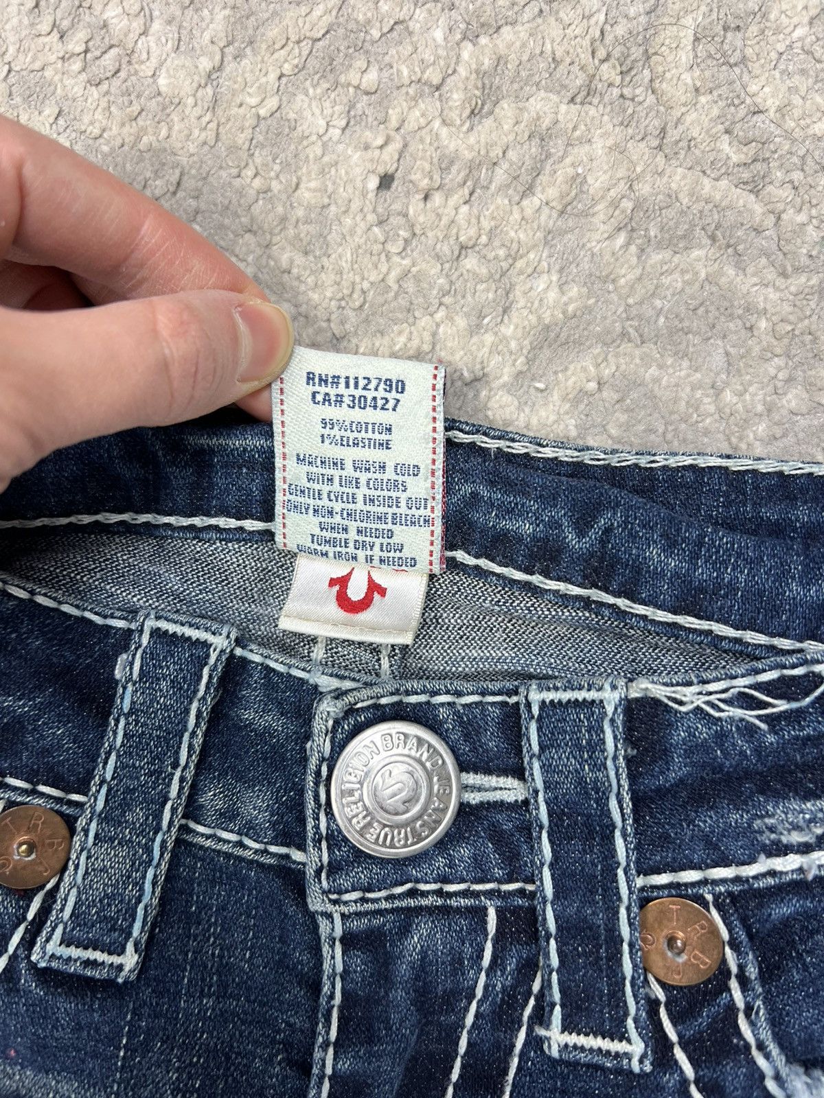 True Religion True Religion Y2K Jeans Vintage Avant Garde Japan Style Low Size 23" - 5 Thumbnail