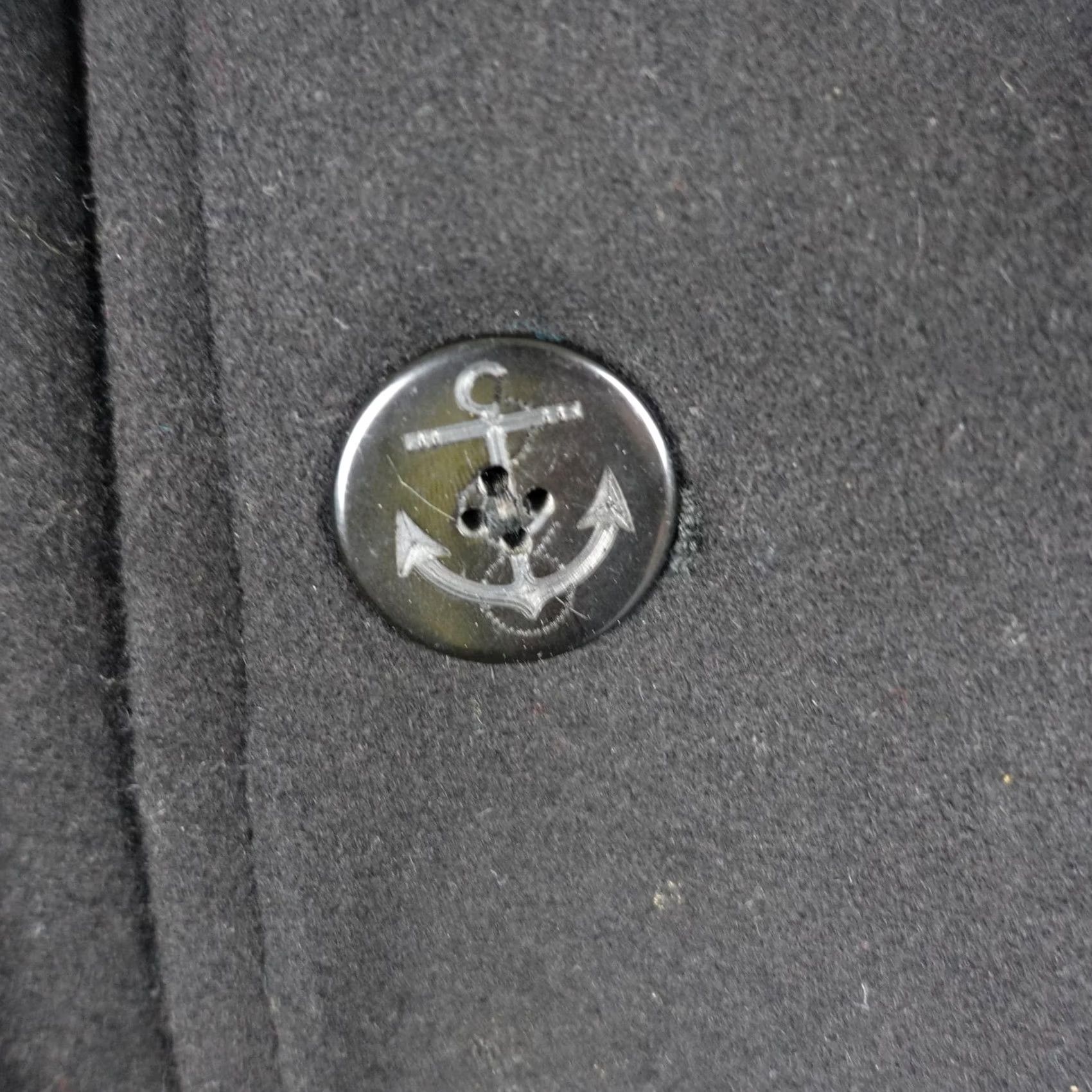 J.Crew J.Crew Coat Mens XL Black Wool Pea Double Breasted Anchor Buttons Plaid Jacket Size US XL / EU 56 / 4 - 3 Thumbnail