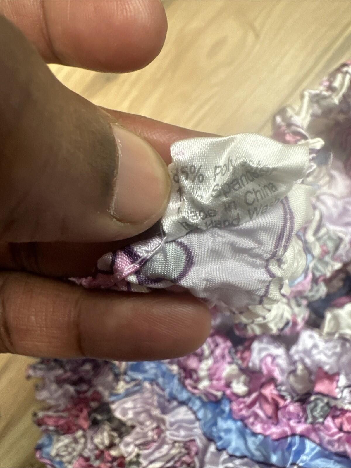 FCUK Satin Green Pink Purple Popcorn Magic Stretch Top Fairy Size ONE SIZE - 3 Thumbnail