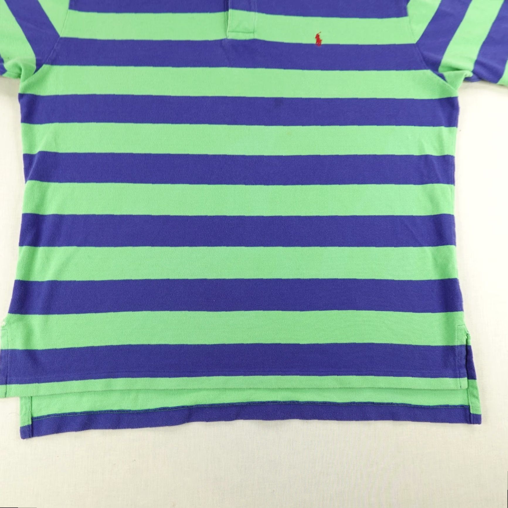 Polo Ralph Lauren VINTAGE Ralph Lauren Polo Shirt Mens 2XL Cotton Striped Short Sleeve Collared Y2K Logo Blue Size US XXL / EU 58 / 5 - 4 Thumbnail