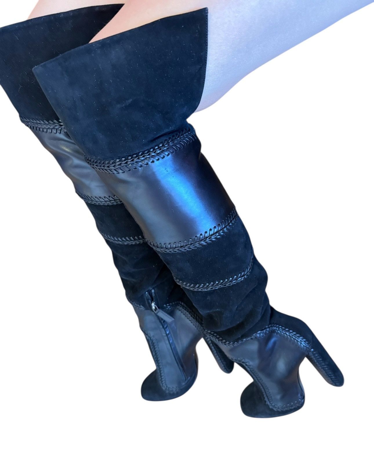 Tom Ford Tim Ford black suede leather over the knee boots Size US 8 / IT 38 - 3 Thumbnail